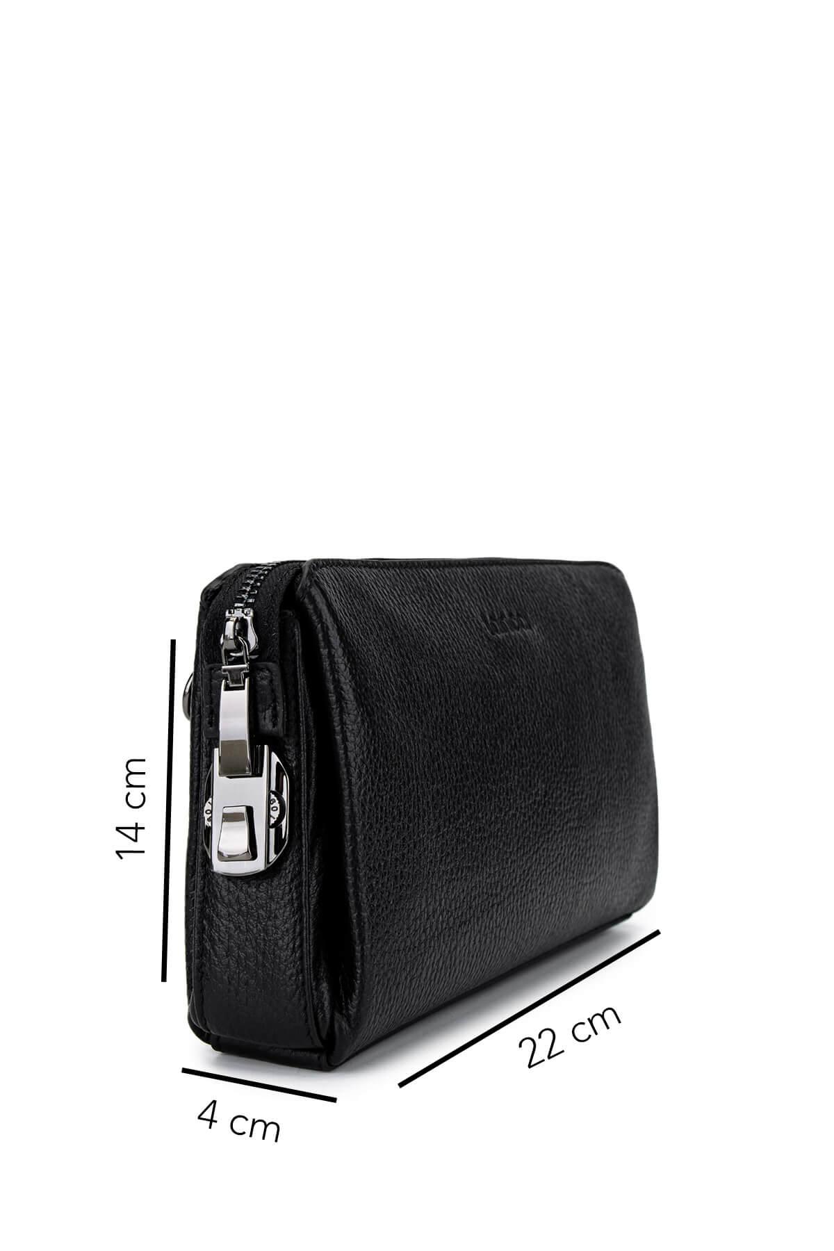 Tamer Tanca Erkek Hakiki Deri Siyah Floter El Çantası