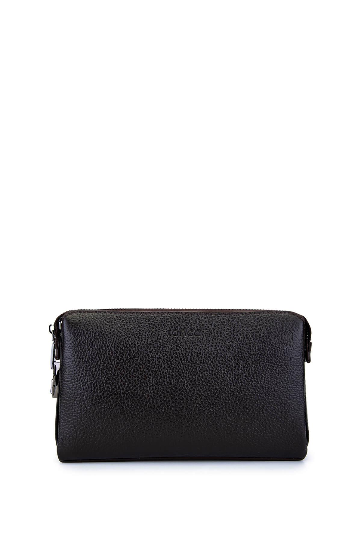 Tamer Tanca Erkek Hakiki Deri Kahverengi El Çantası