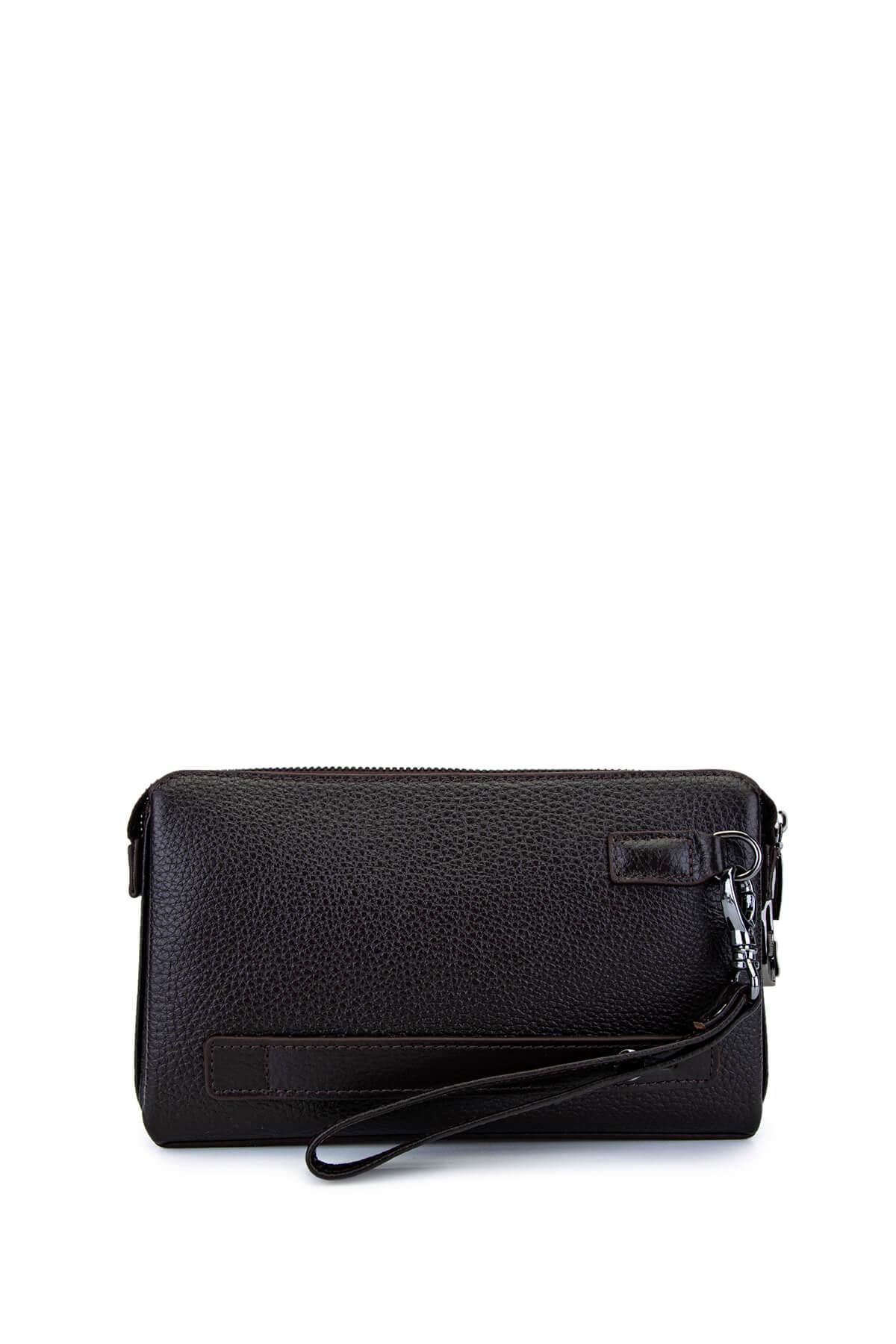 Tamer Tanca Erkek Hakiki Deri Kahverengi El Çantası