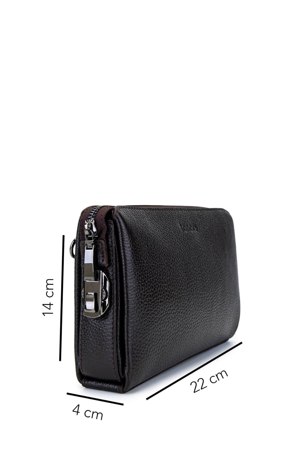 Tamer Tanca Erkek Hakiki Deri Kahverengi El Çantası