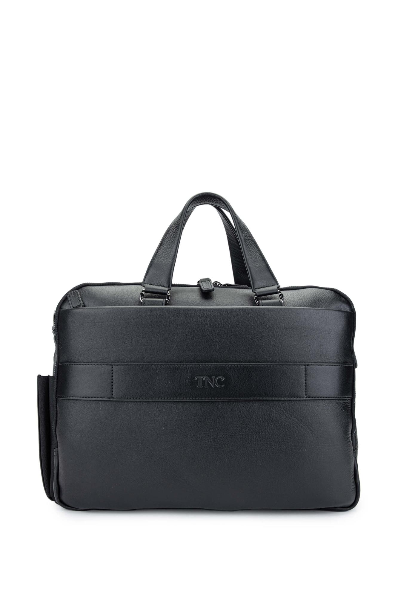Tamer Tanca Erkek Hakiki Deri Siyah Evrak Çantası