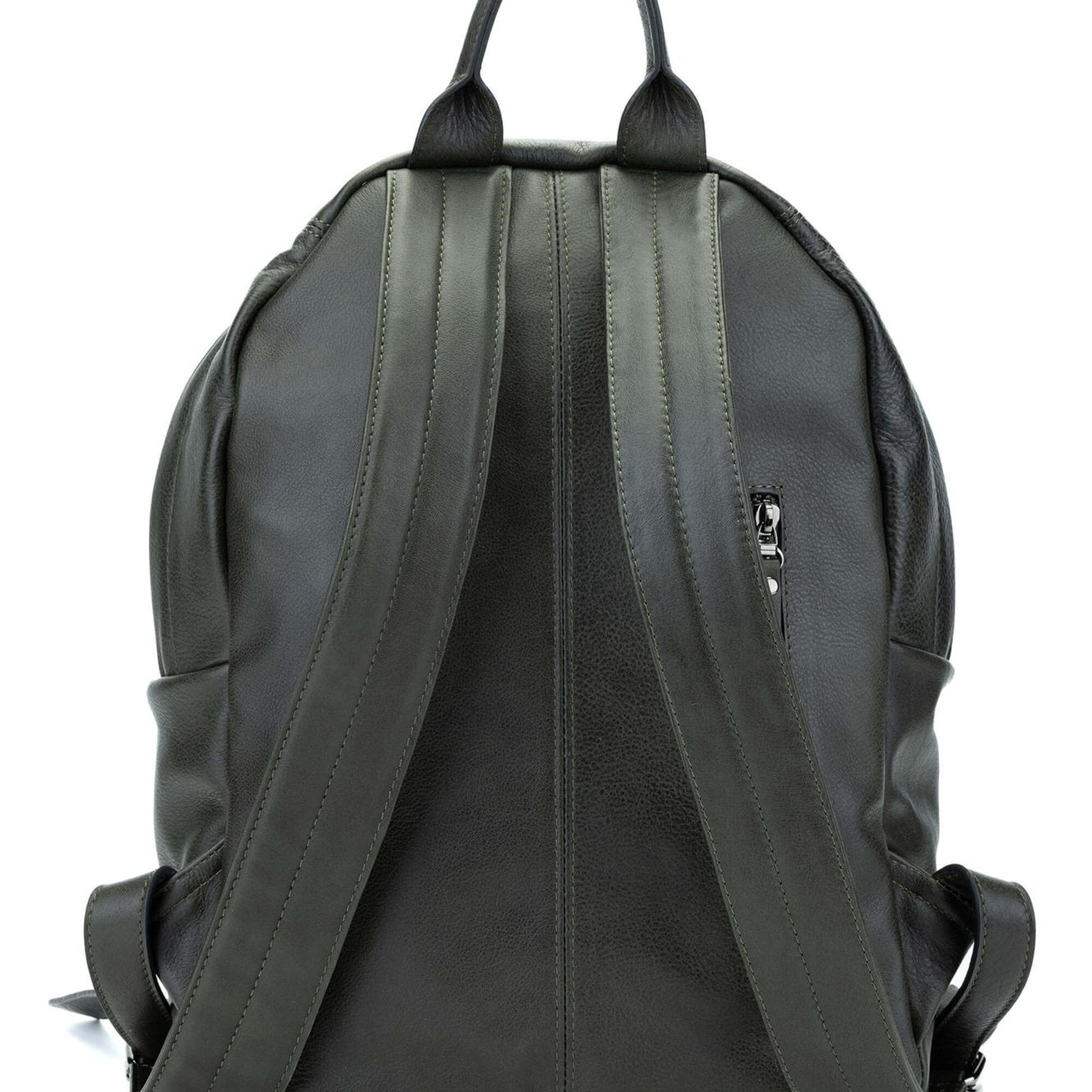 Tamer Tanca Erkek Hakiki Deri Yeşil Sırt Çantası