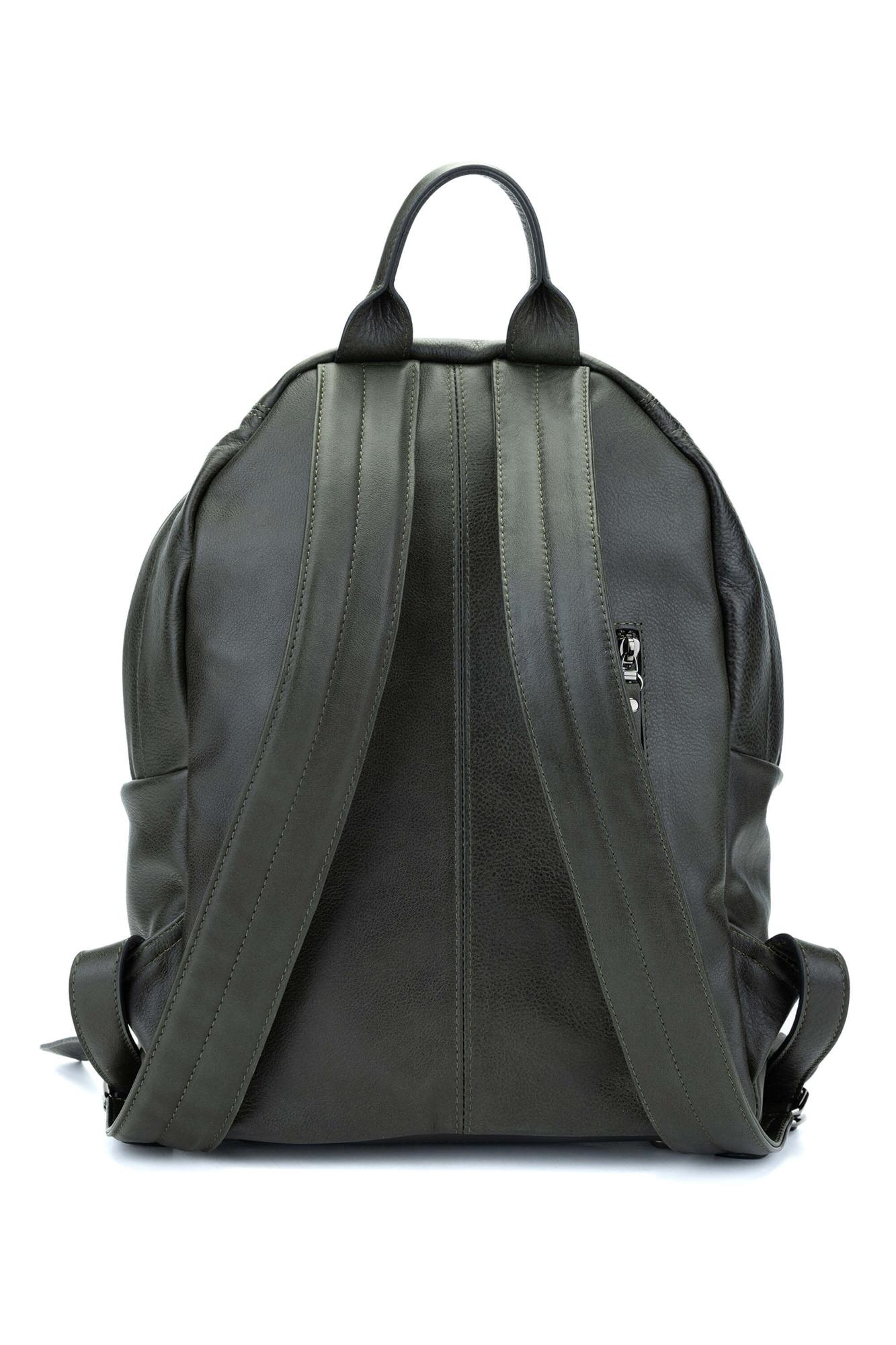 Tamer Tanca Erkek Hakiki Deri Yeşil Sırt Çantası