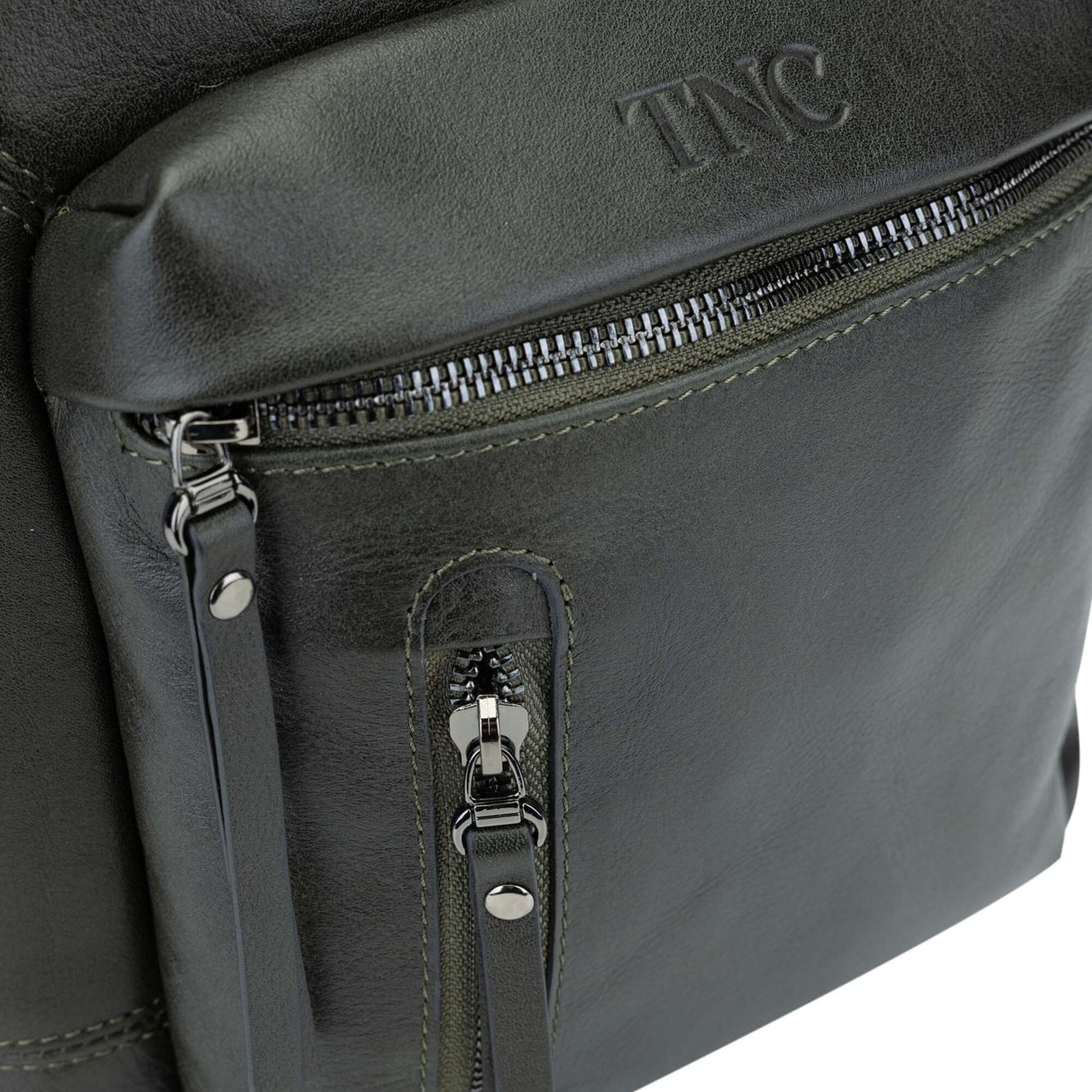 Tamer Tanca Erkek Hakiki Deri Yeşil Sırt Çantası