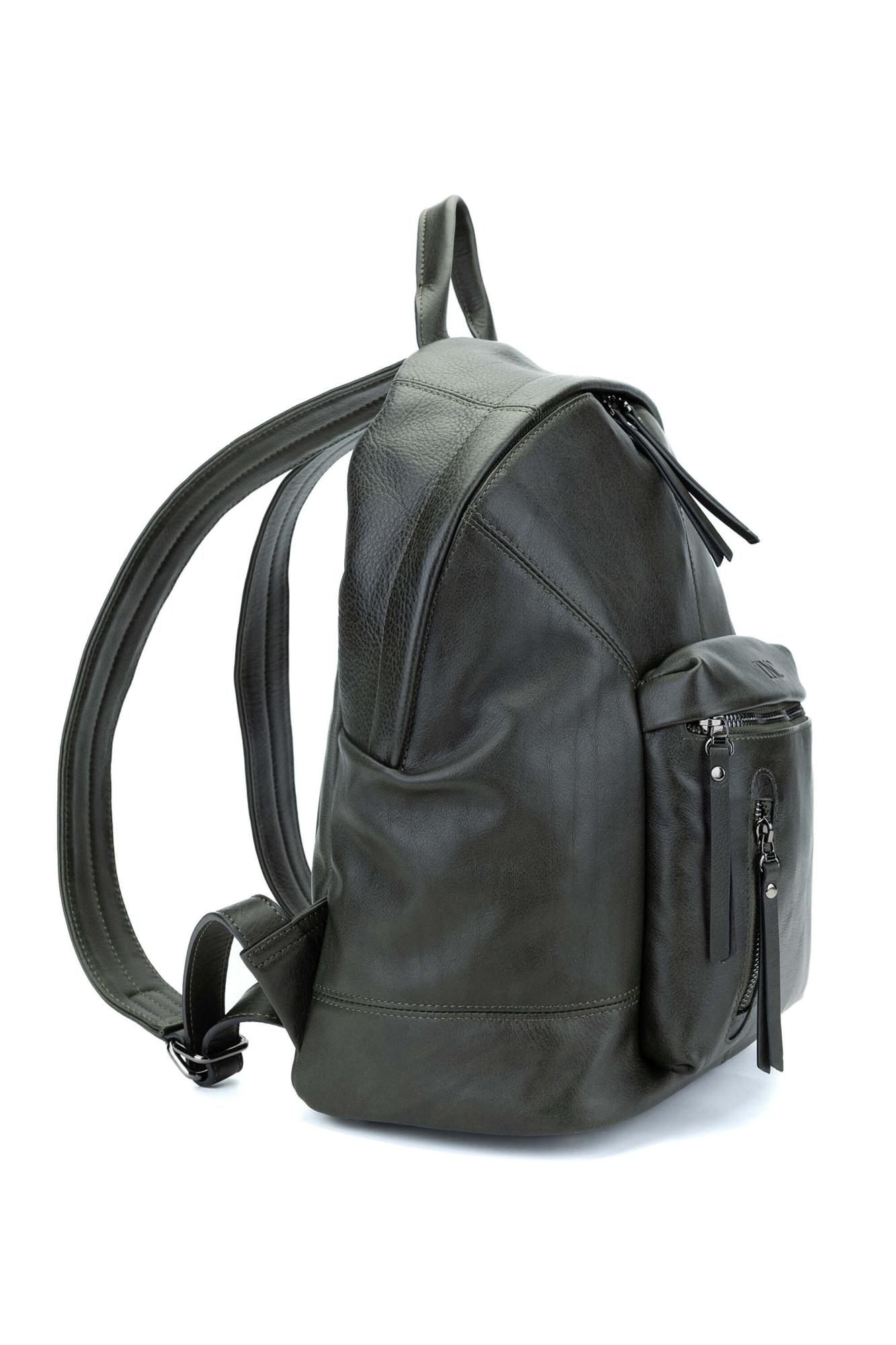 Tamer Tanca Erkek Hakiki Deri Yeşil Sırt Çantası