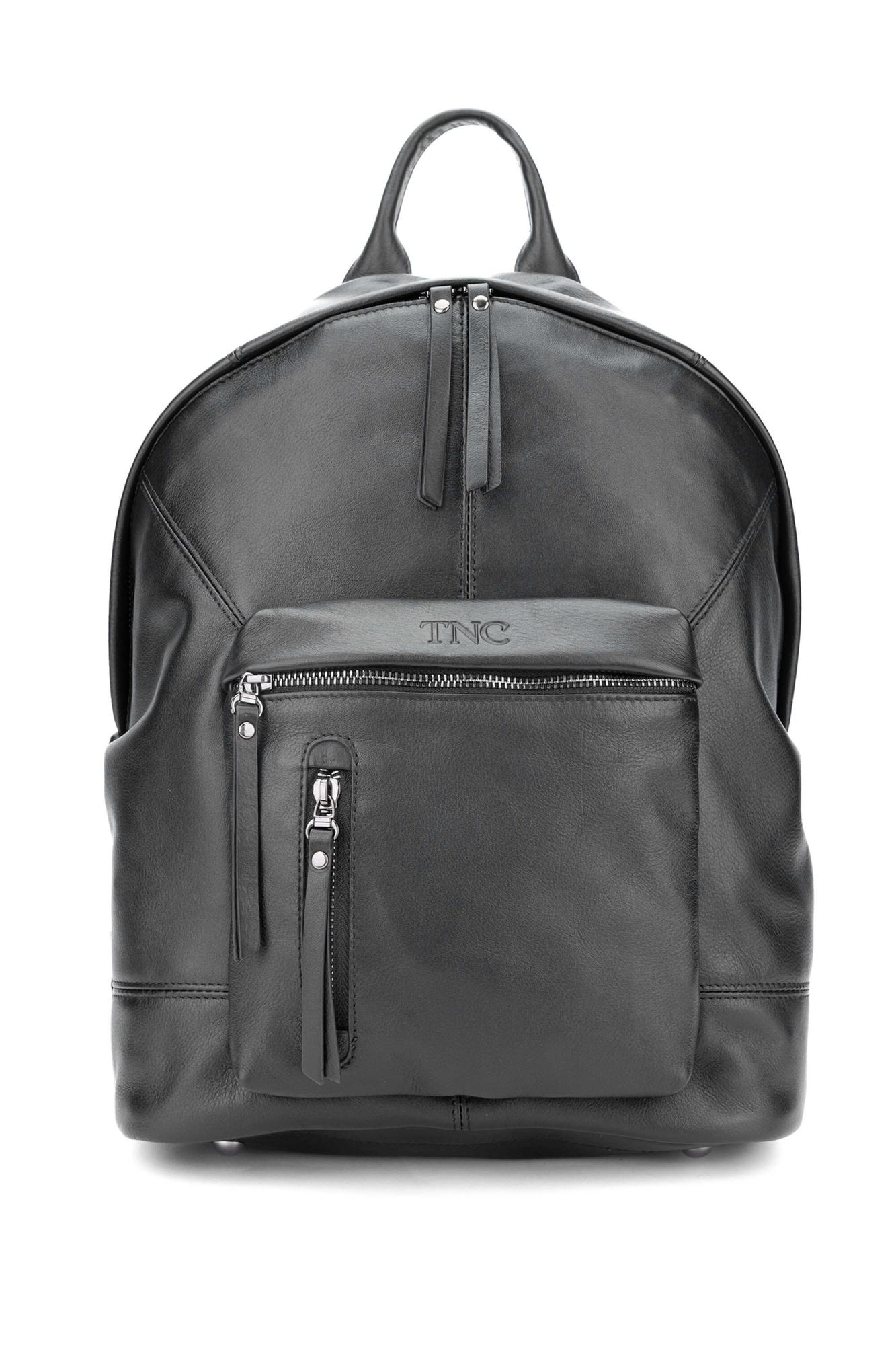 Tamer Tanca Erkek Hakiki Deri Siyah Sırt Çantası