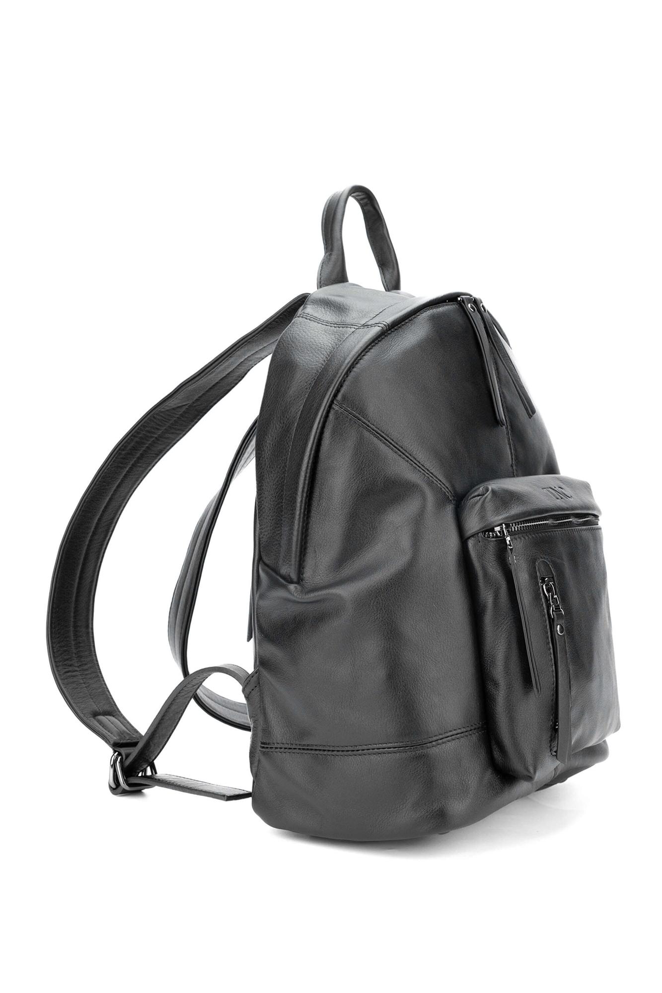 Tamer Tanca Erkek Hakiki Deri Siyah Sırt Çantası