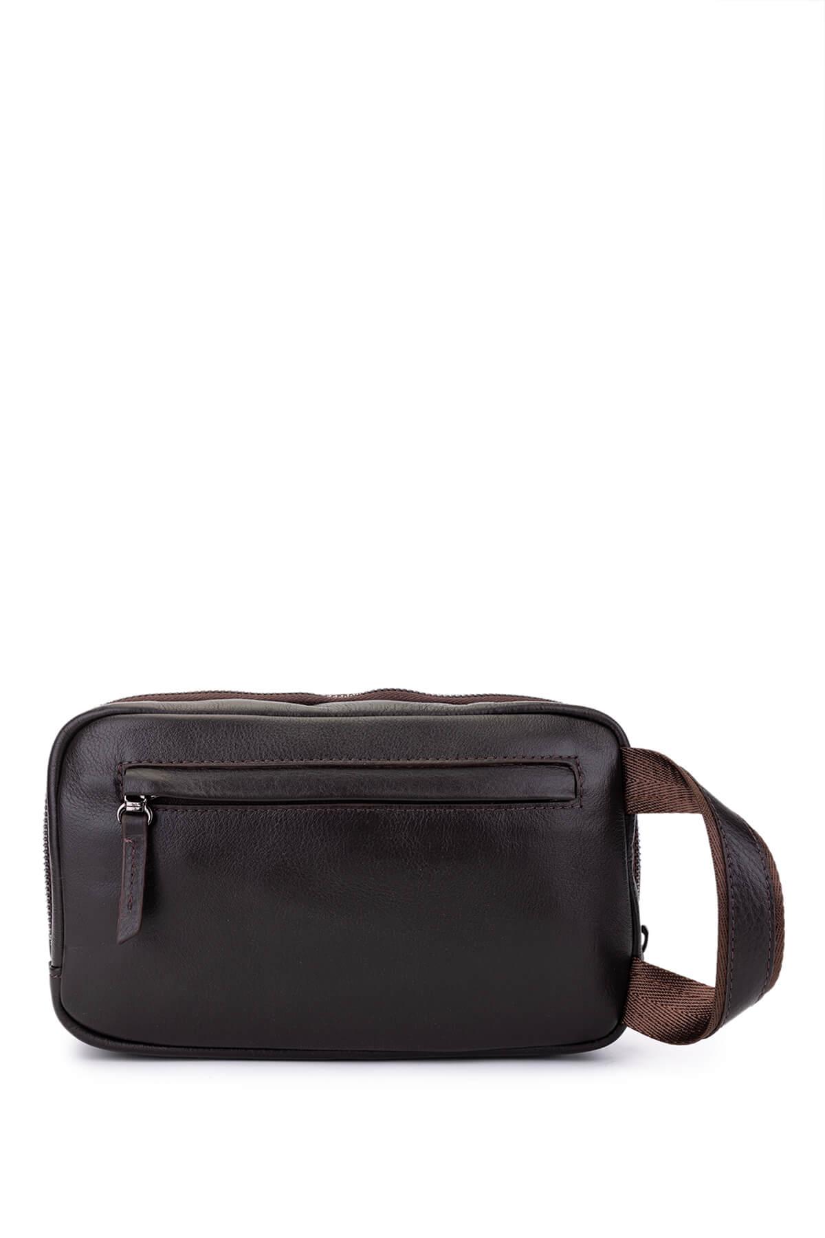 Tamer Tanca Erkek Hakiki Deri Kahverengi El Çantası