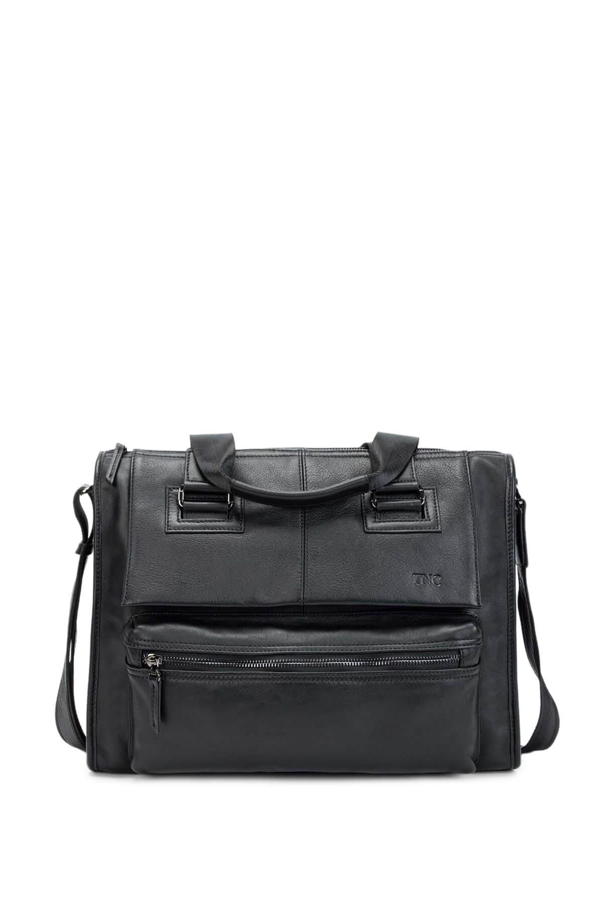 Tamer Tanca Erkek Hakiki Deri Siyah Evrak Çantası