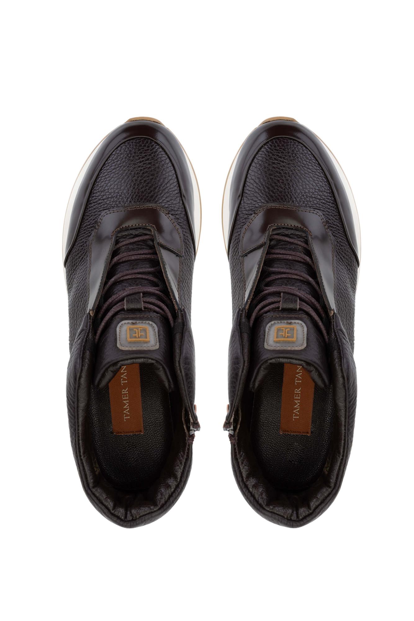 Tamer Tanca Erkek Hakiki Deri Kahverengi Bot Ayakkabı