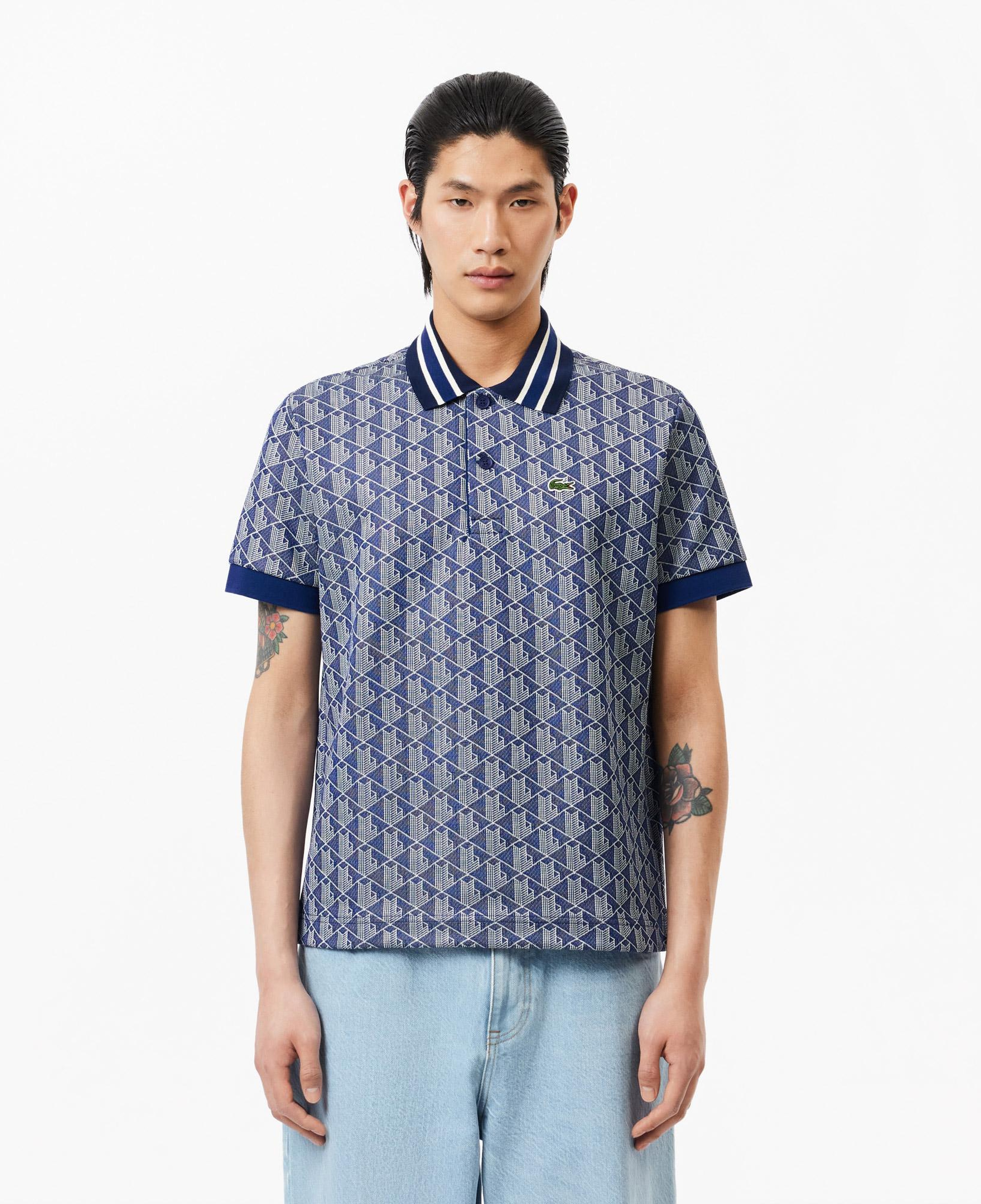 Lacoste Erkek Classic Fit Monogram Lacivert Polo