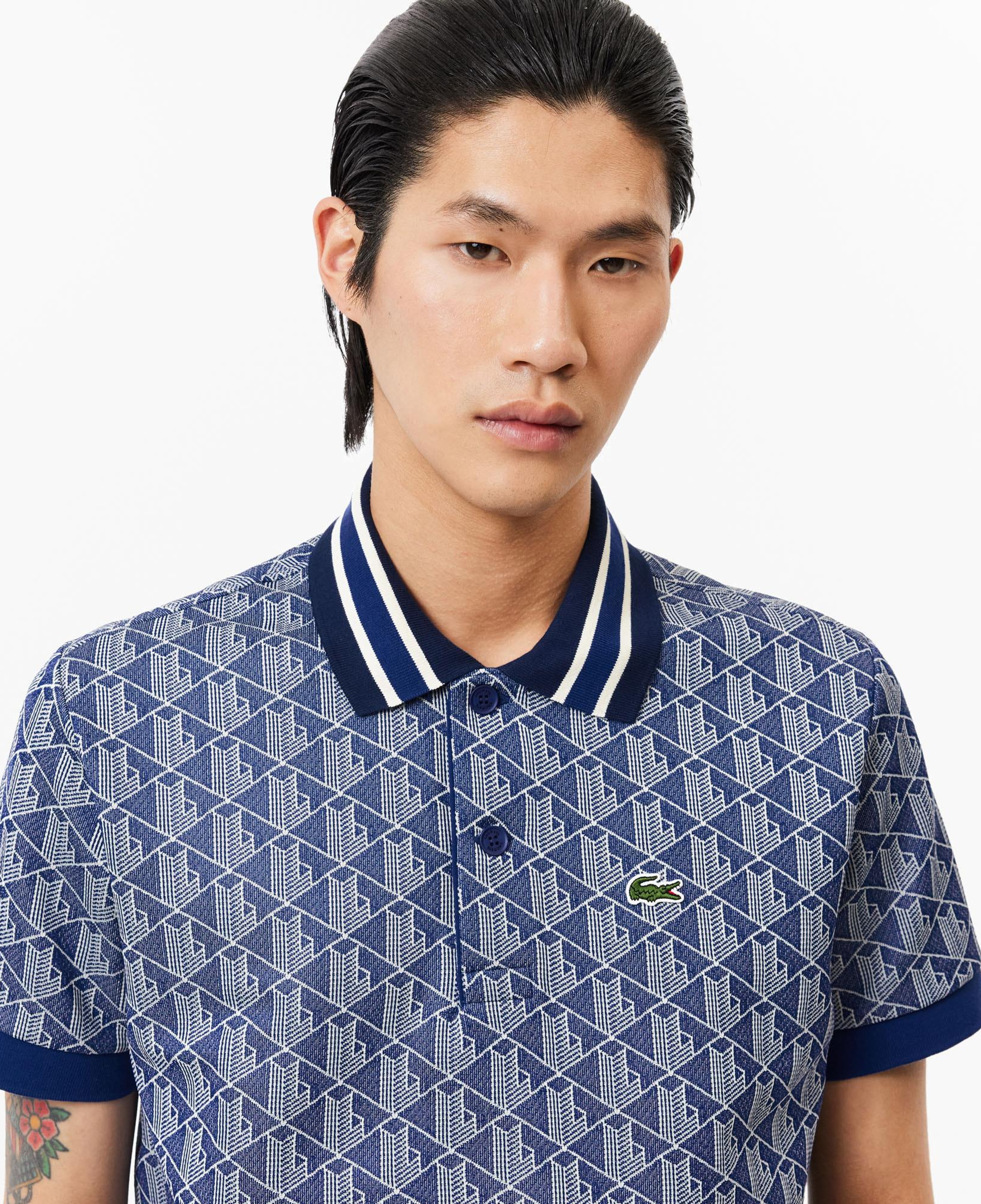 Lacoste Erkek Classic Fit Monogram Lacivert Polo