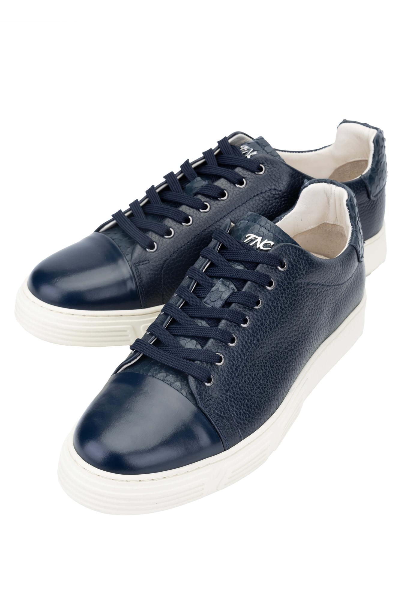 Tamer Tanca Erkek Hakiki Deri Lacivert Sneakers & Spor Ayakkabı