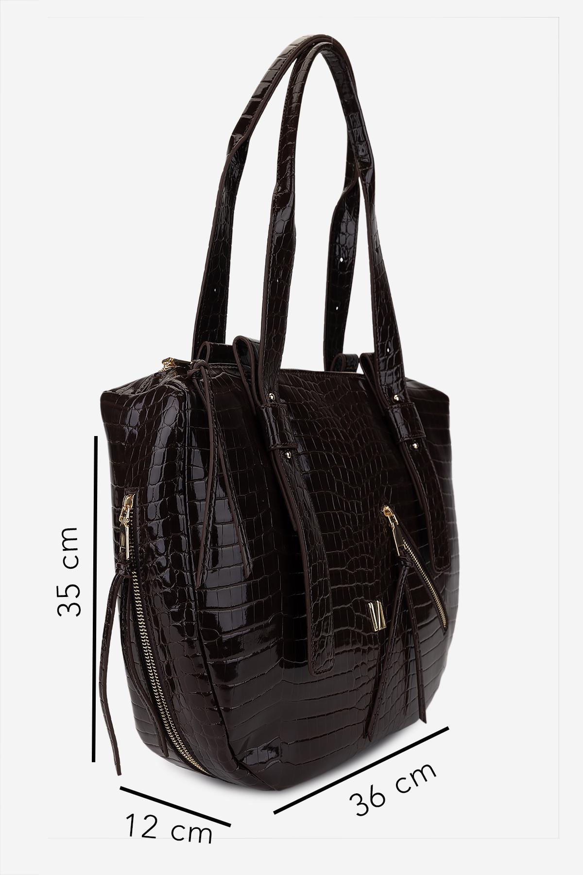 Valmenti Kadın Suni Deri Kahverengi Omuz Çanta