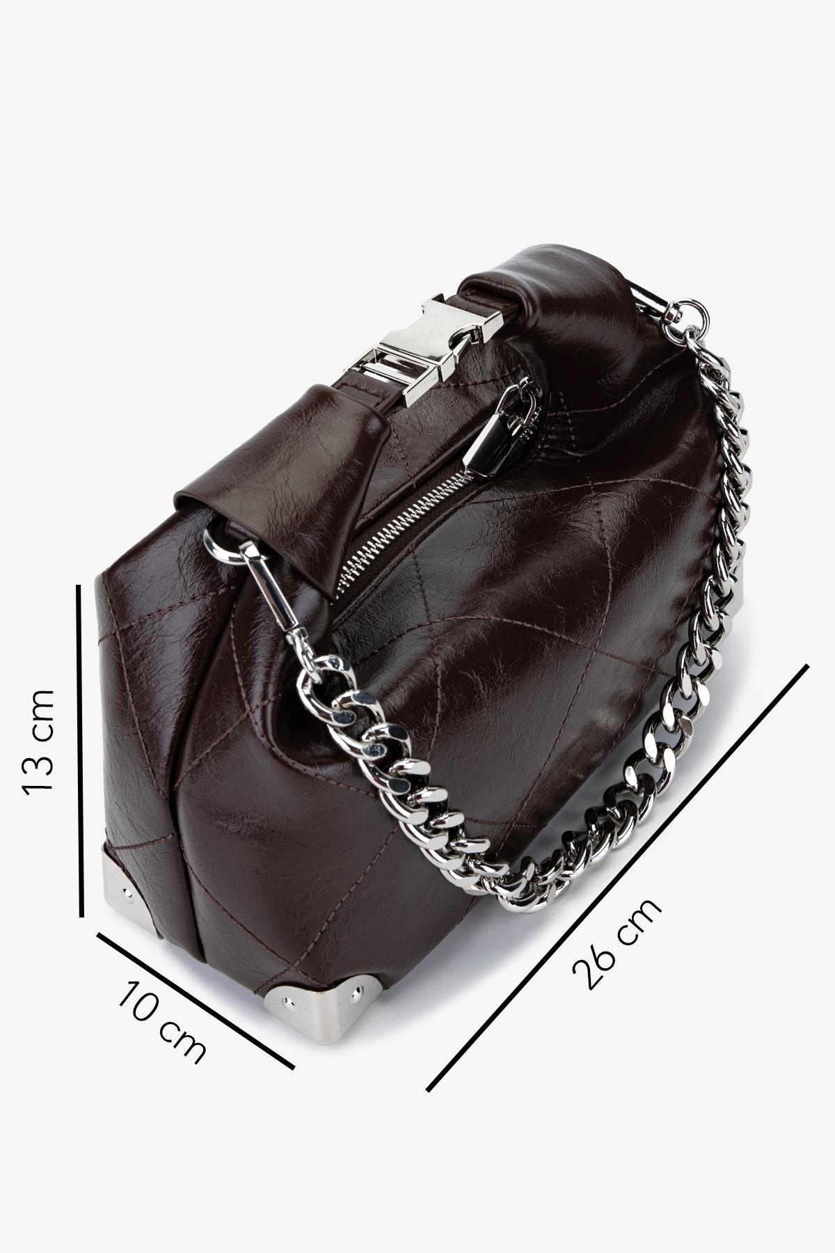 Valmenti Kadın Suni Deri Kahverengi Omuz Çanta