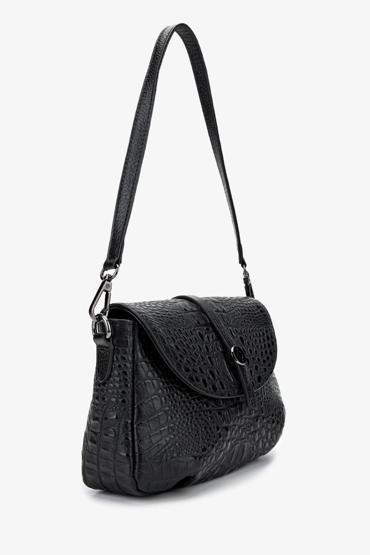 Valmenti Kadın Hakiki Deri Siyah Kol Çantası