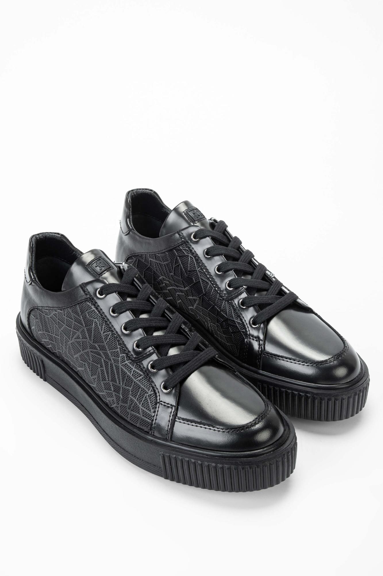 Tamer Tanca Erkek Hakiki Deri Siyah/Siyah Sneakers & Spor Ayakkabı