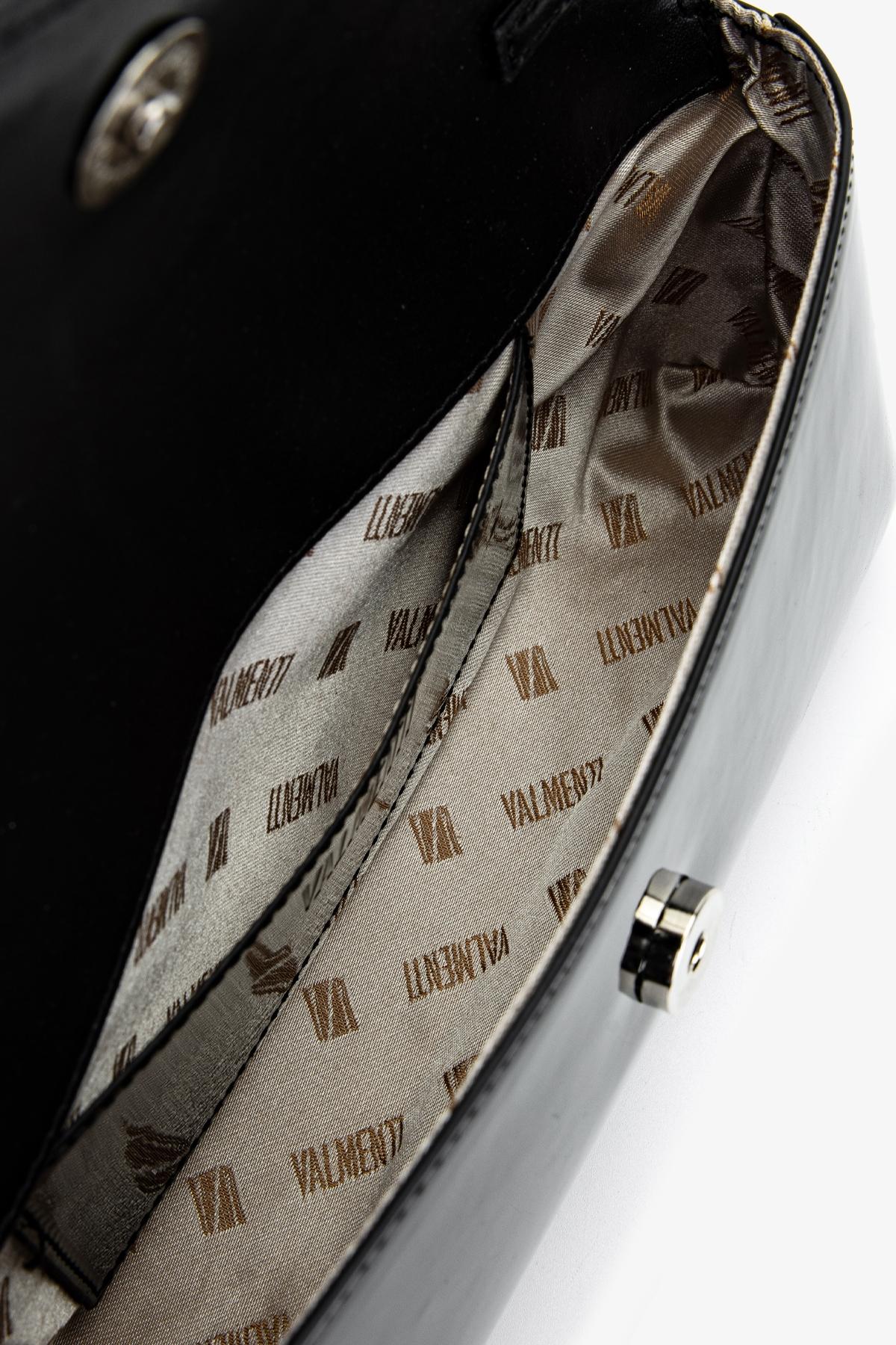 Valmenti Kadın Suni Deri Siyah Rugan Abiye Çanta