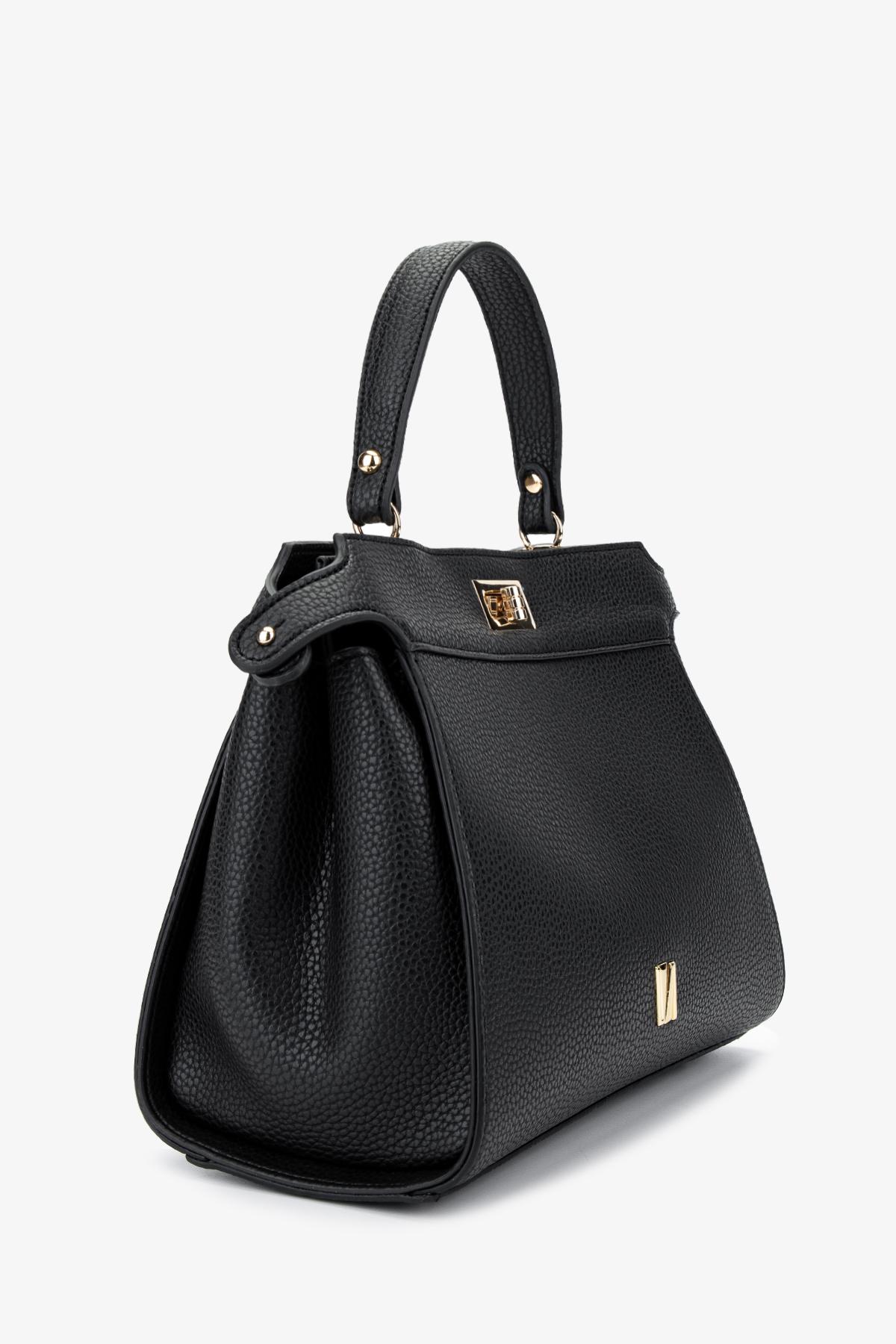 Valmenti Kadın Suni Deri Siyah Floter Kol Çantası