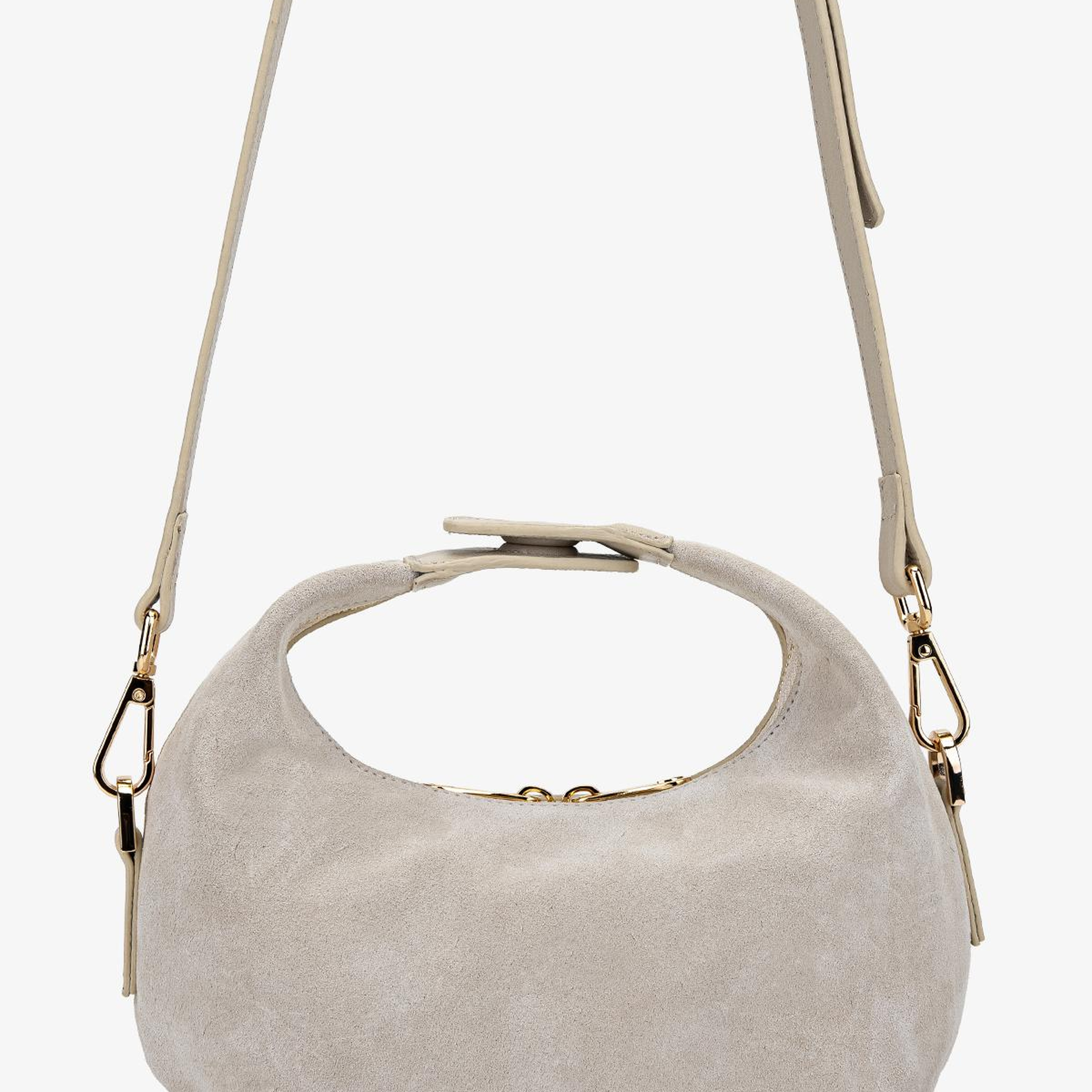 Valmenti Kadın Hakiki Deri Bej Süet El Çantası