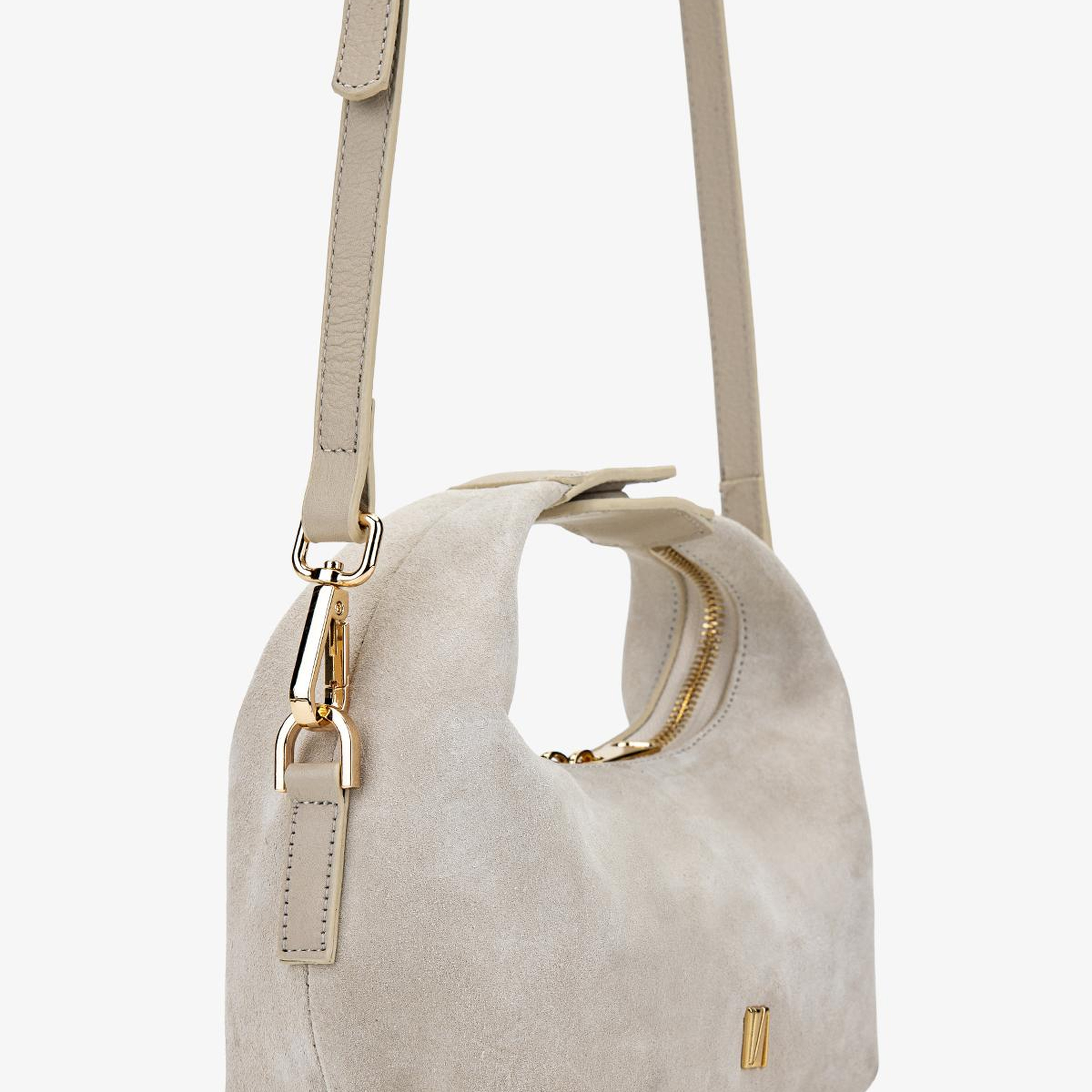 Valmenti Kadın Hakiki Deri Bej Süet El Çantası