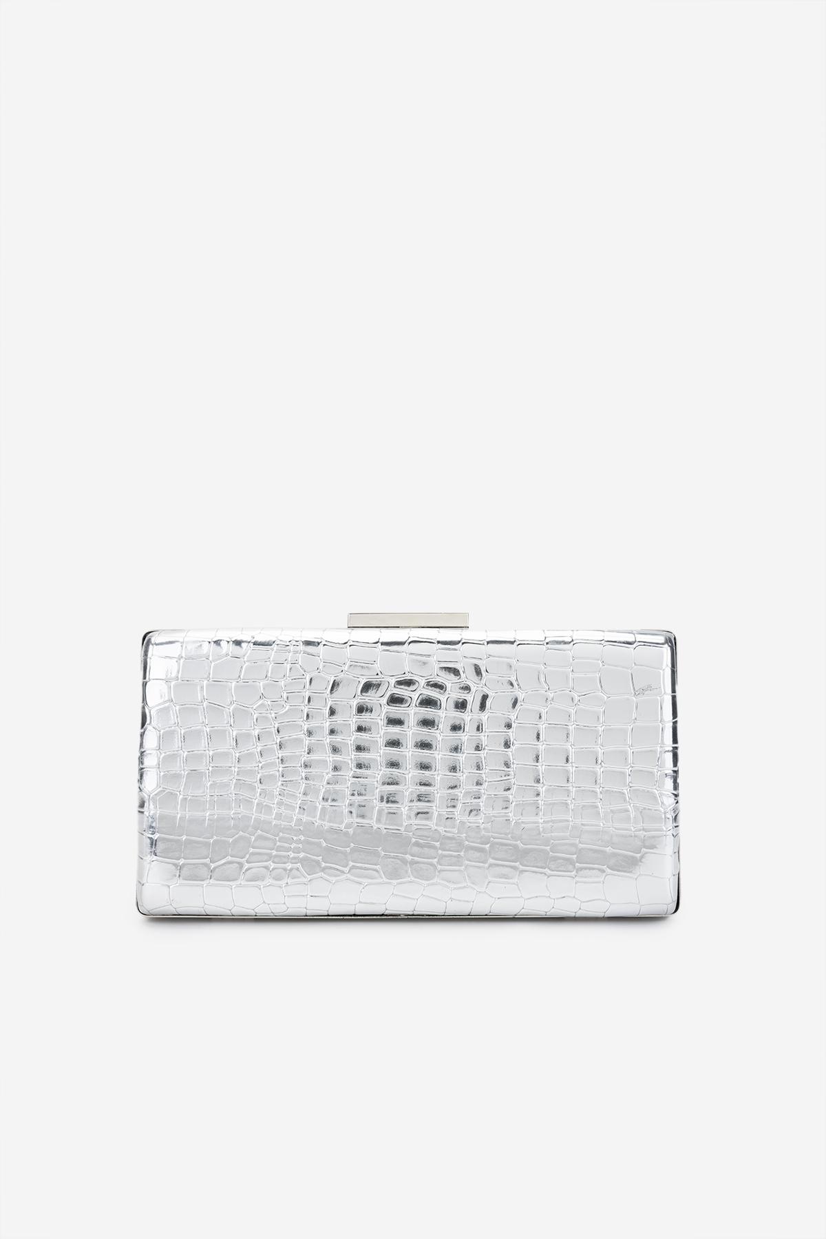 Valmenti Kadın Suni Deri Gri Abiye Çanta