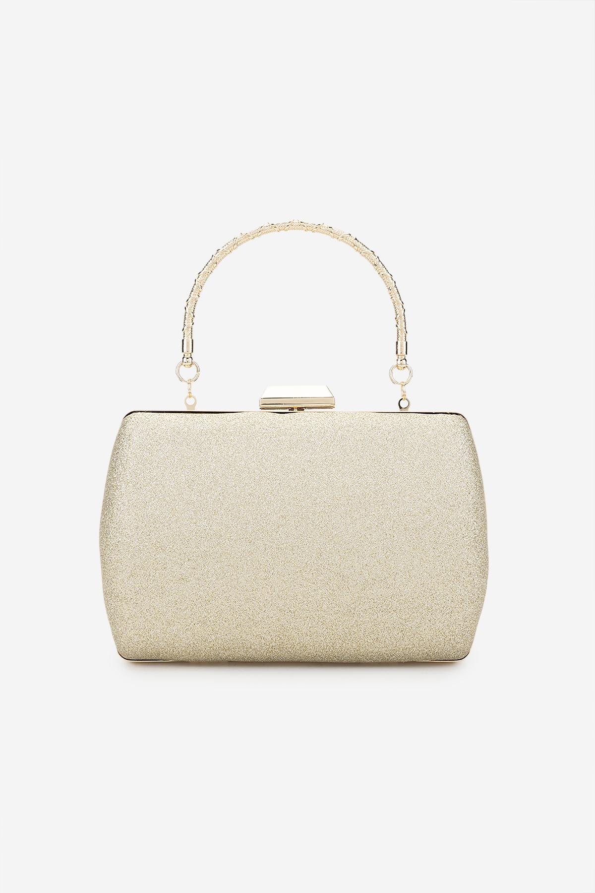 Valmenti Kadın Suni Deri Sarı Abiye Çanta