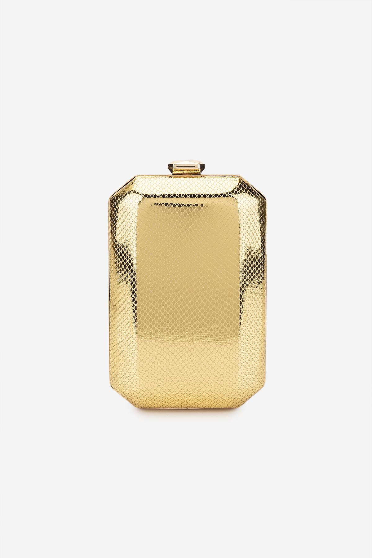 Valmenti Kadın Suni Deri Altın Abiye Çanta