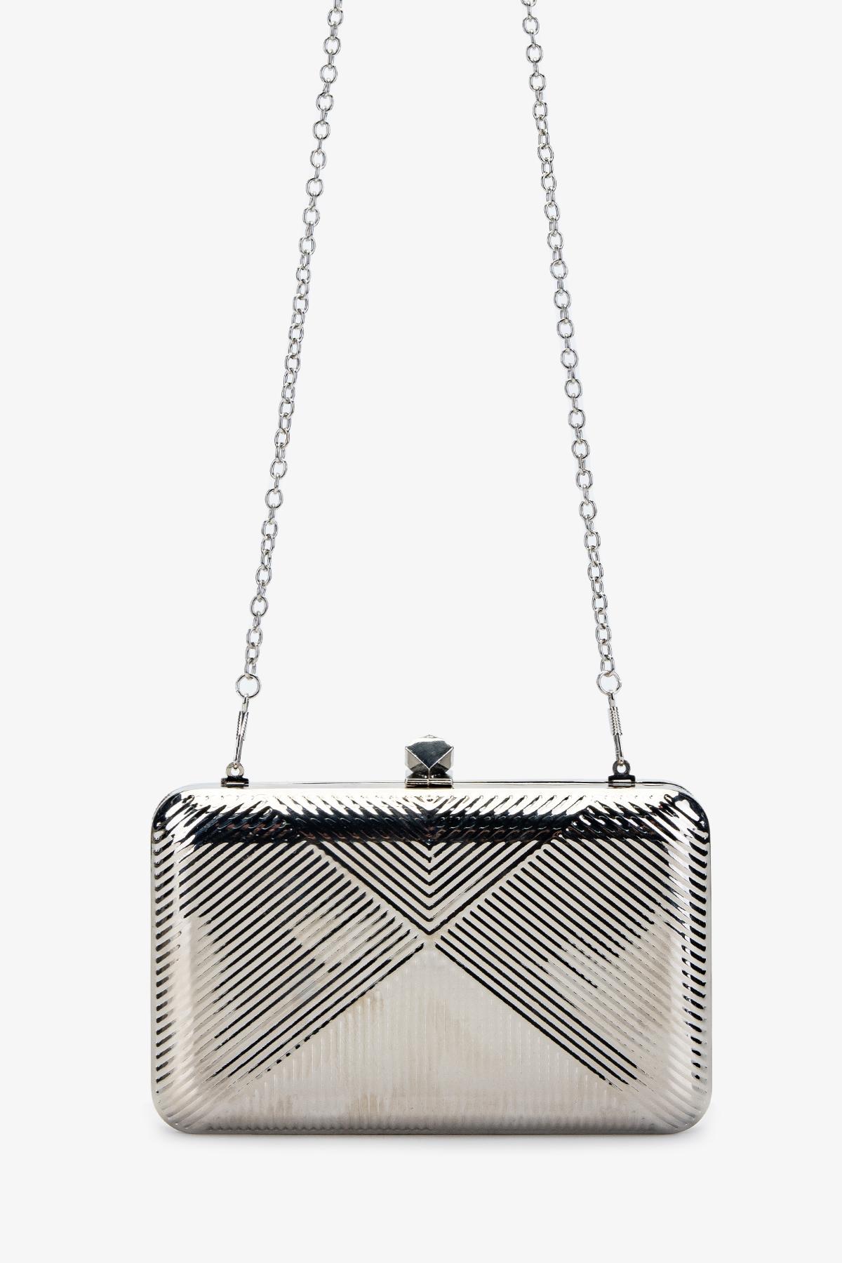 Valmenti Kadın Suni Deri Gri El Çantası