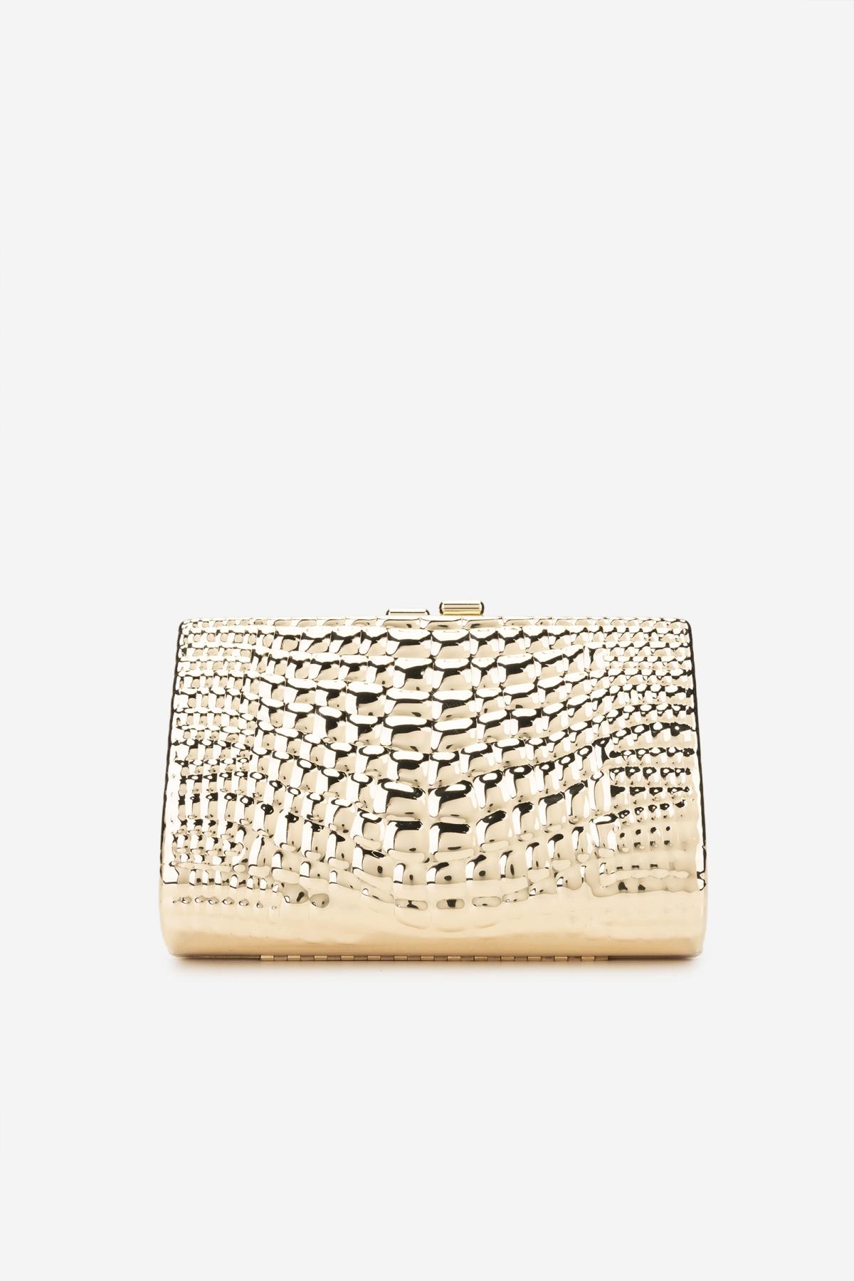 Valmenti Kadın Suni Deri Sarı Abiye Çanta