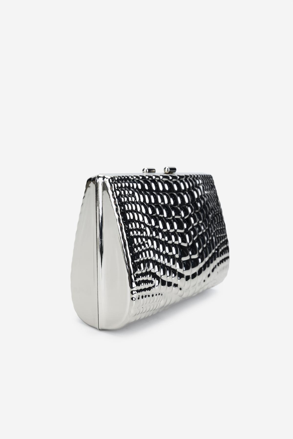 Valmenti Kadın Suni Deri Gri Abiye Çanta