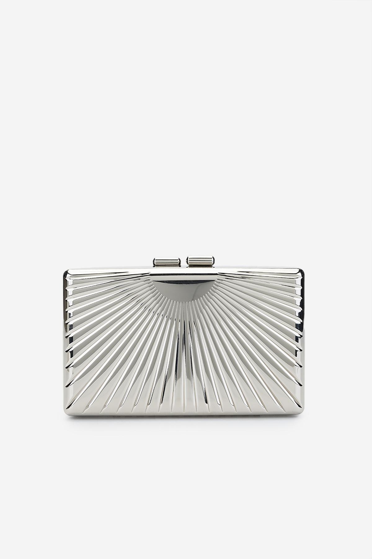 Valmenti Kadın Suni Deri Gri Abiye Çanta