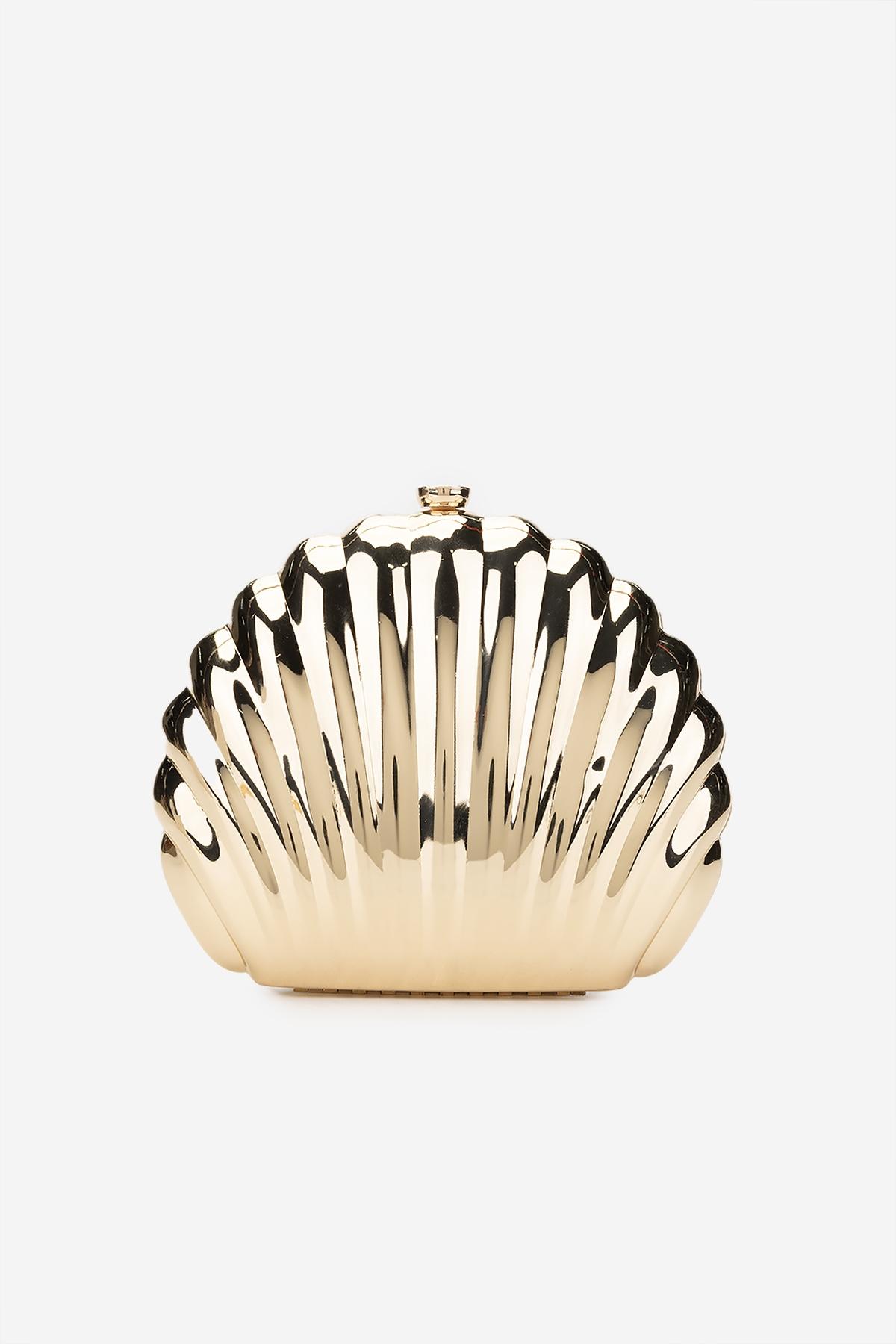 Valmenti Kadın Suni Deri Sarı Abiye Çanta