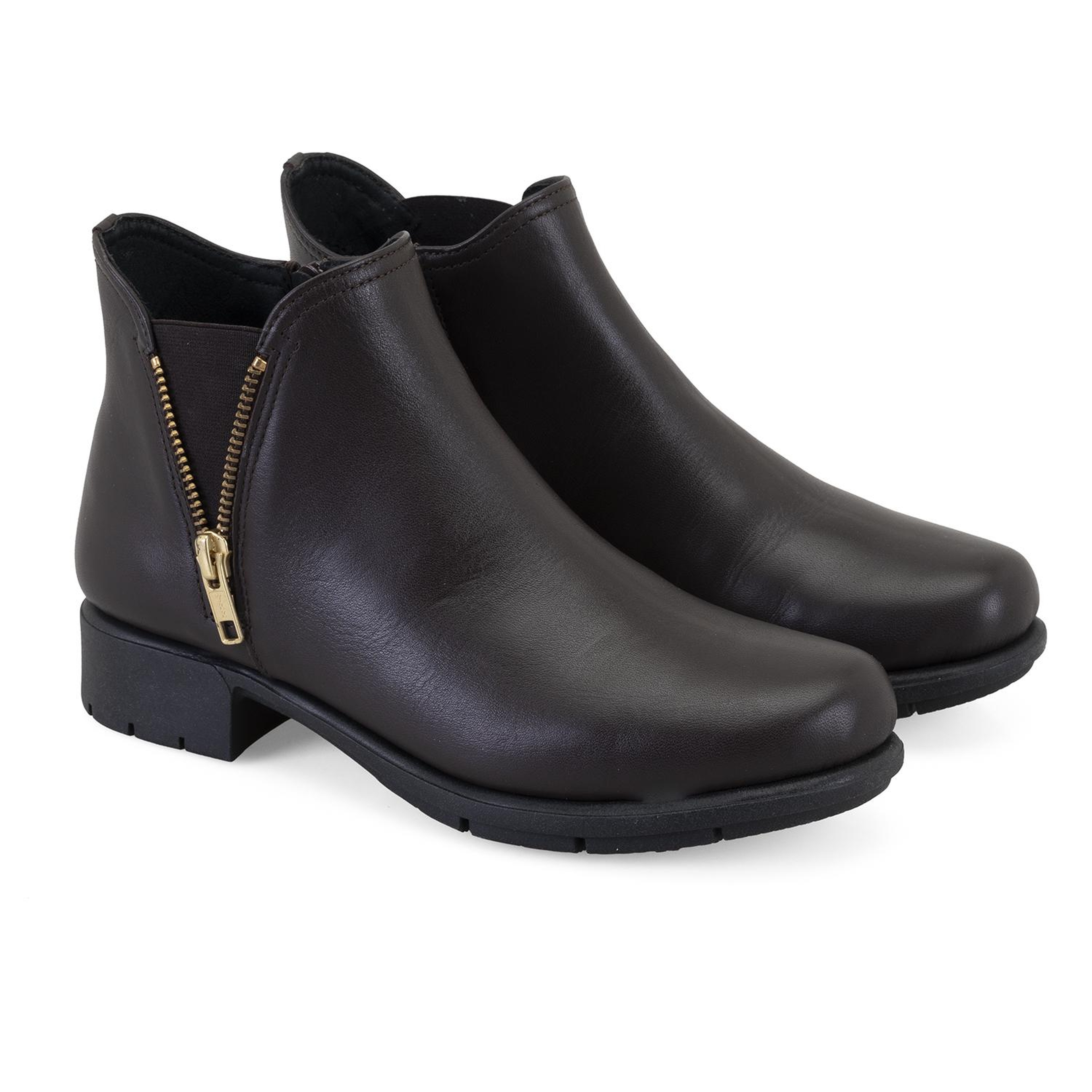 Karlee Kahve Kadın DesaComfort Fermuarlı Deri Bot