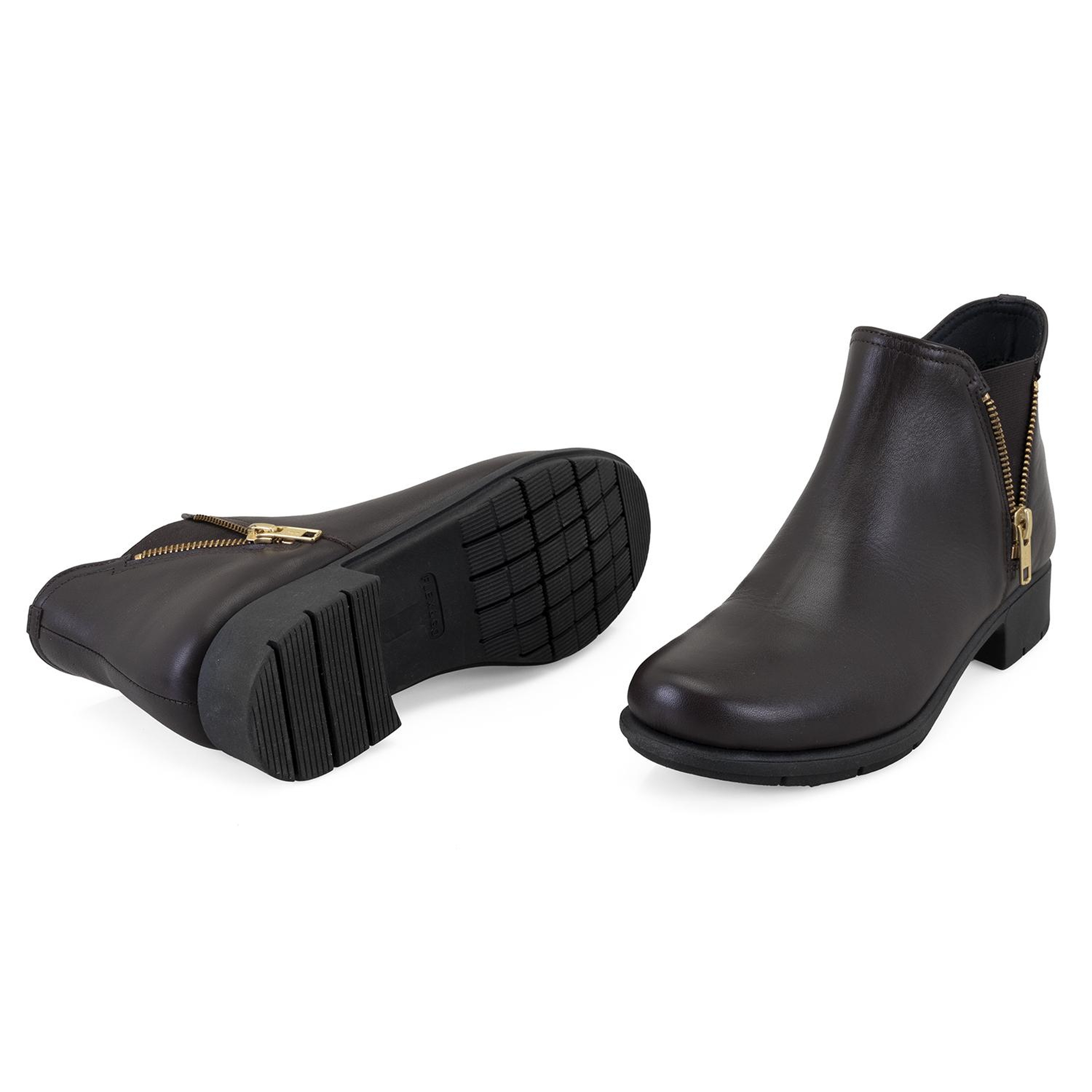 Karlee Kahve Kadın DesaComfort Fermuarlı Deri Bot