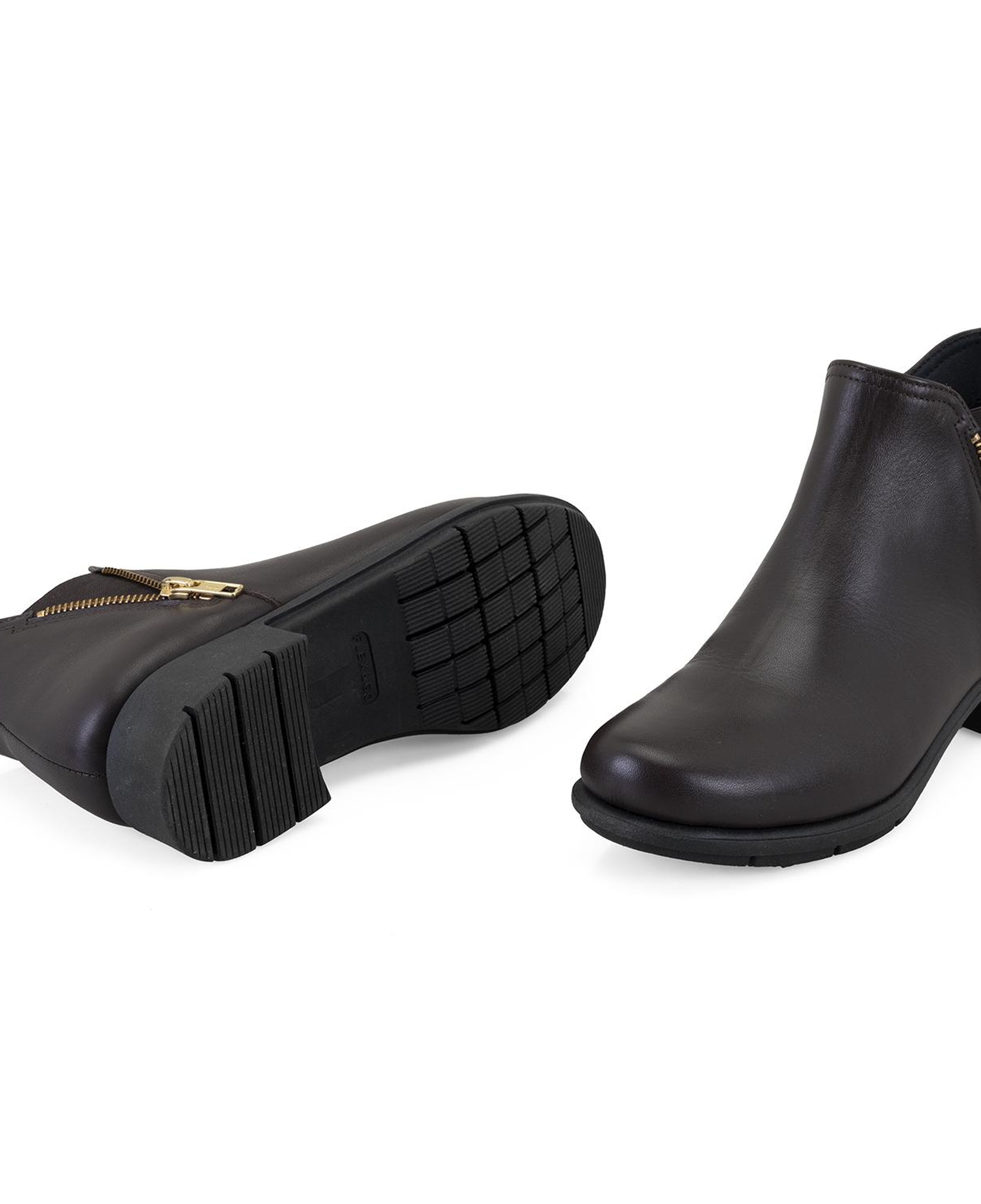 Karlee Kahve Kadın DesaComfort Fermuarlı Deri Bot