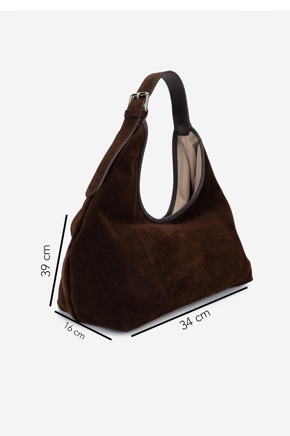 Valmenti Kadın Hakiki Deri Kahverengi Omuz Çanta