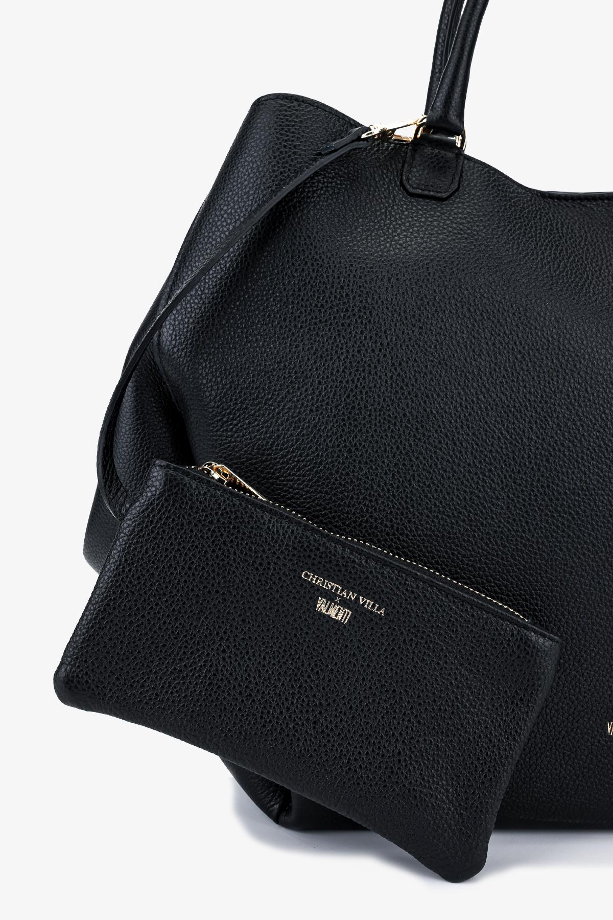 Valmenti Kadın Hakiki Deri Siyah Omuz Çanta