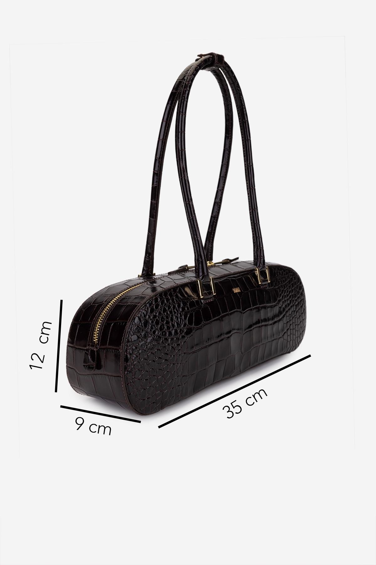 Valmenti Kadın Hakiki Deri Kahverengi Omuz Çanta