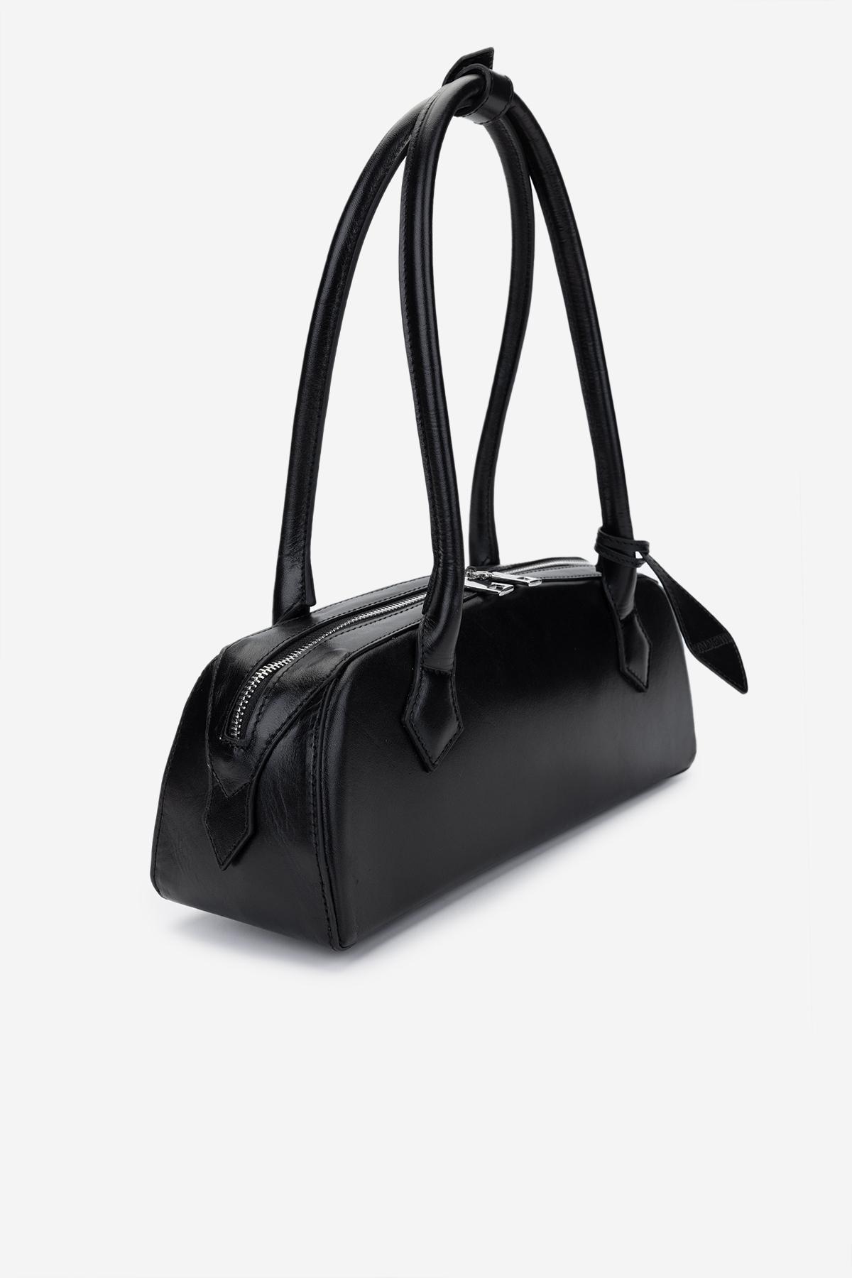 Valmenti Kadın Hakiki Deri Siyah Kol Çantası