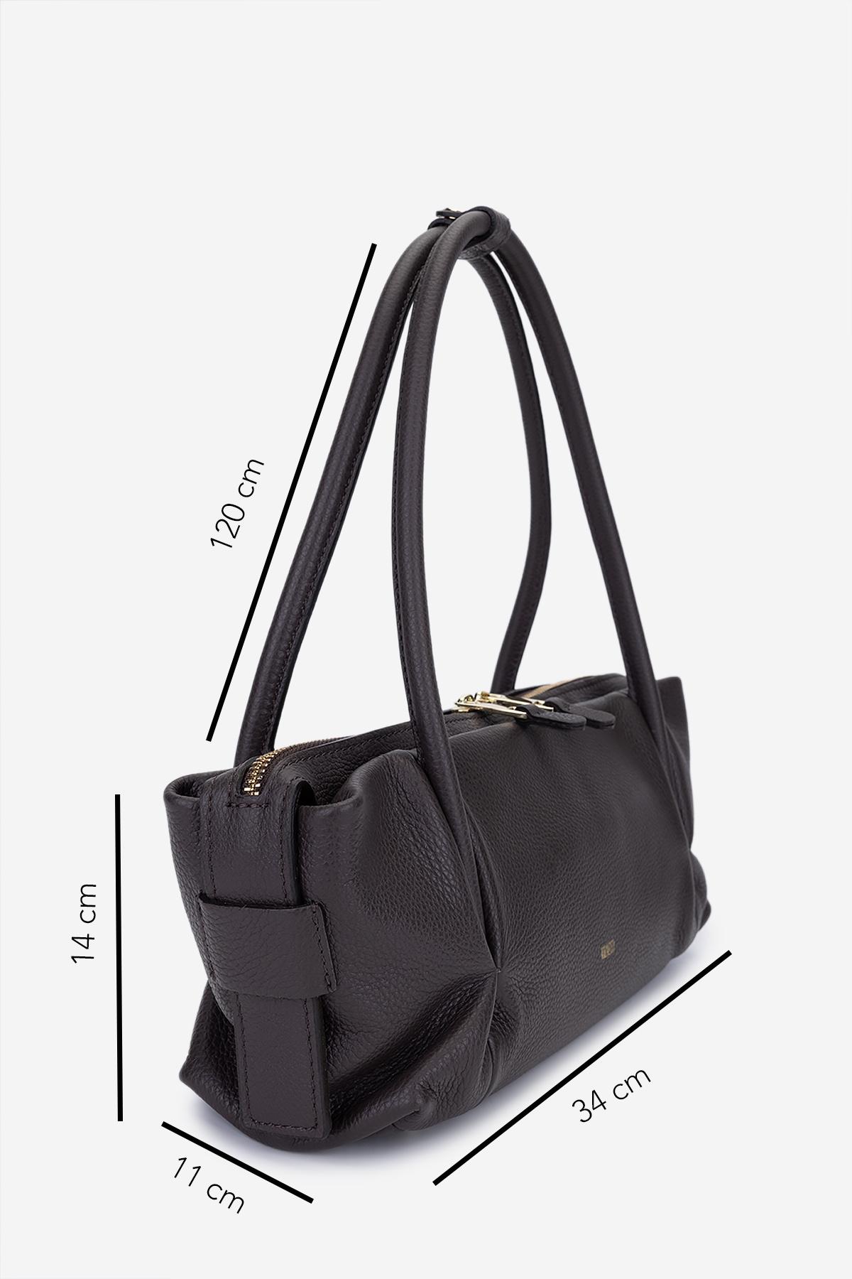 Valmenti Kadın Hakiki Deri Kahverengi Kol Çantası