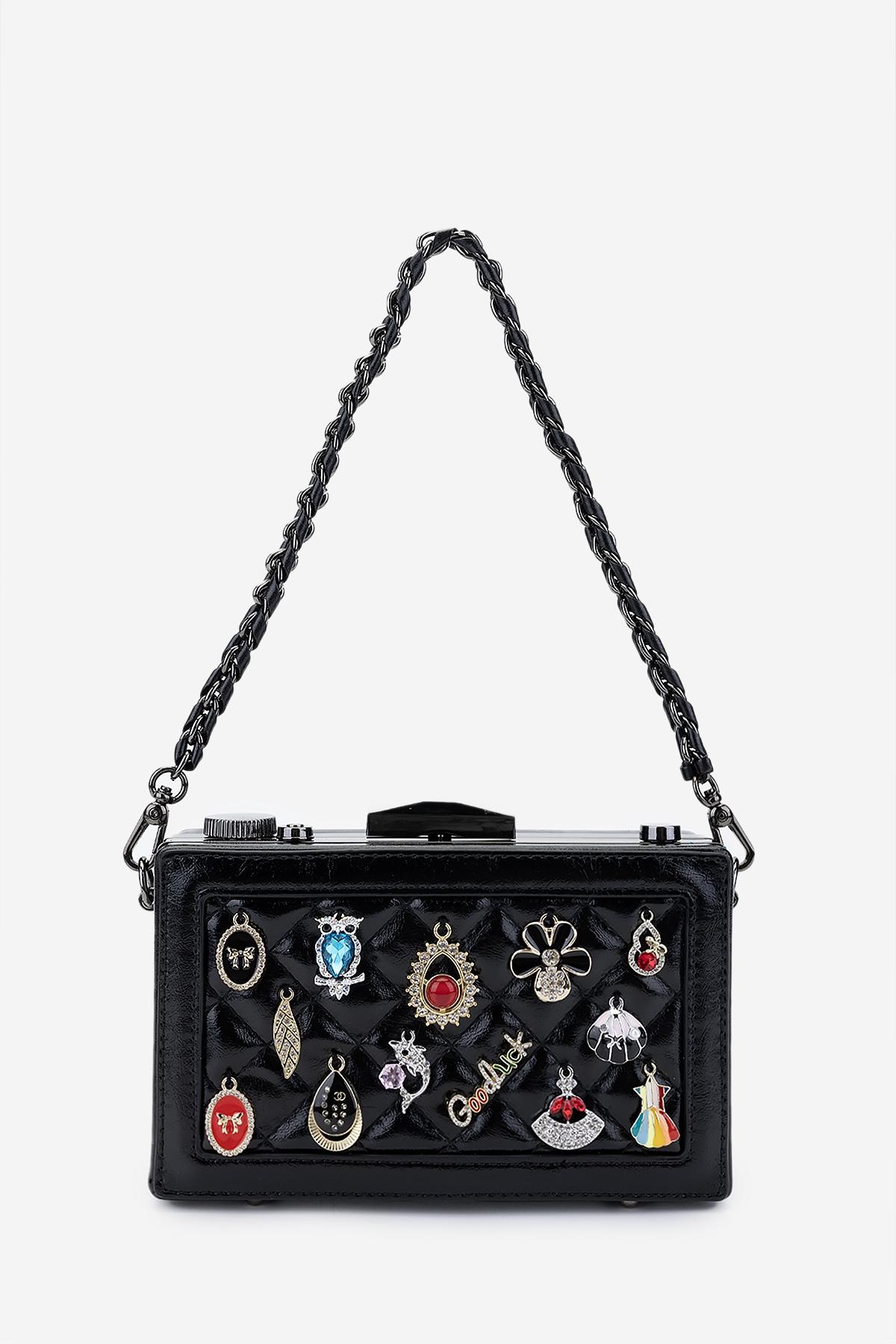 Valmenti Kadın Suni Deri Siyah Omuz Çanta