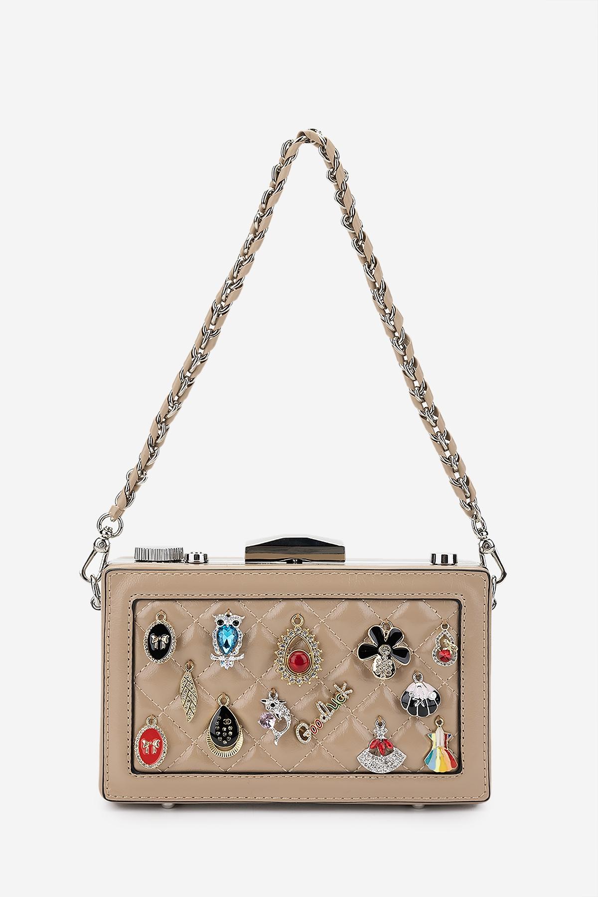 Valmenti Kadın Suni Deri Taupe Omuz Çanta