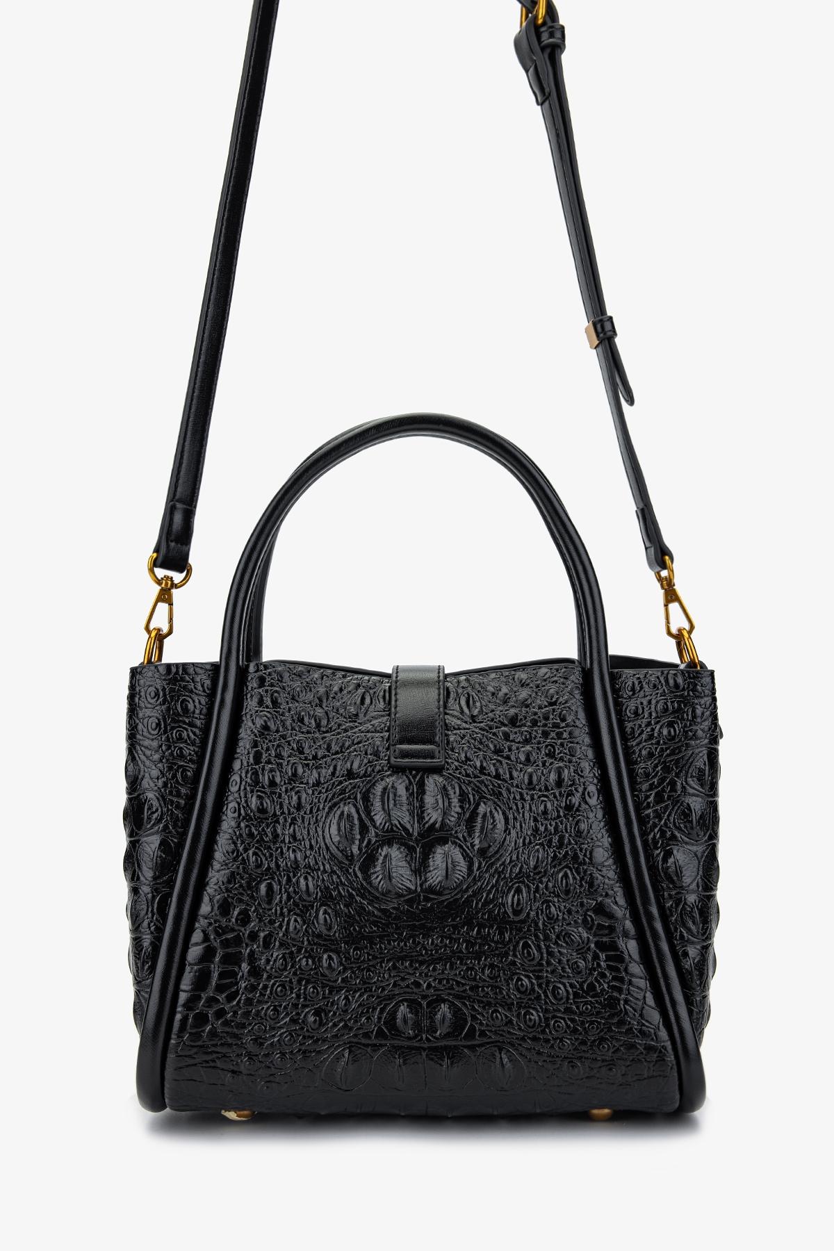 Valmenti Kadın Suni Deri Siyah Omuz Çanta