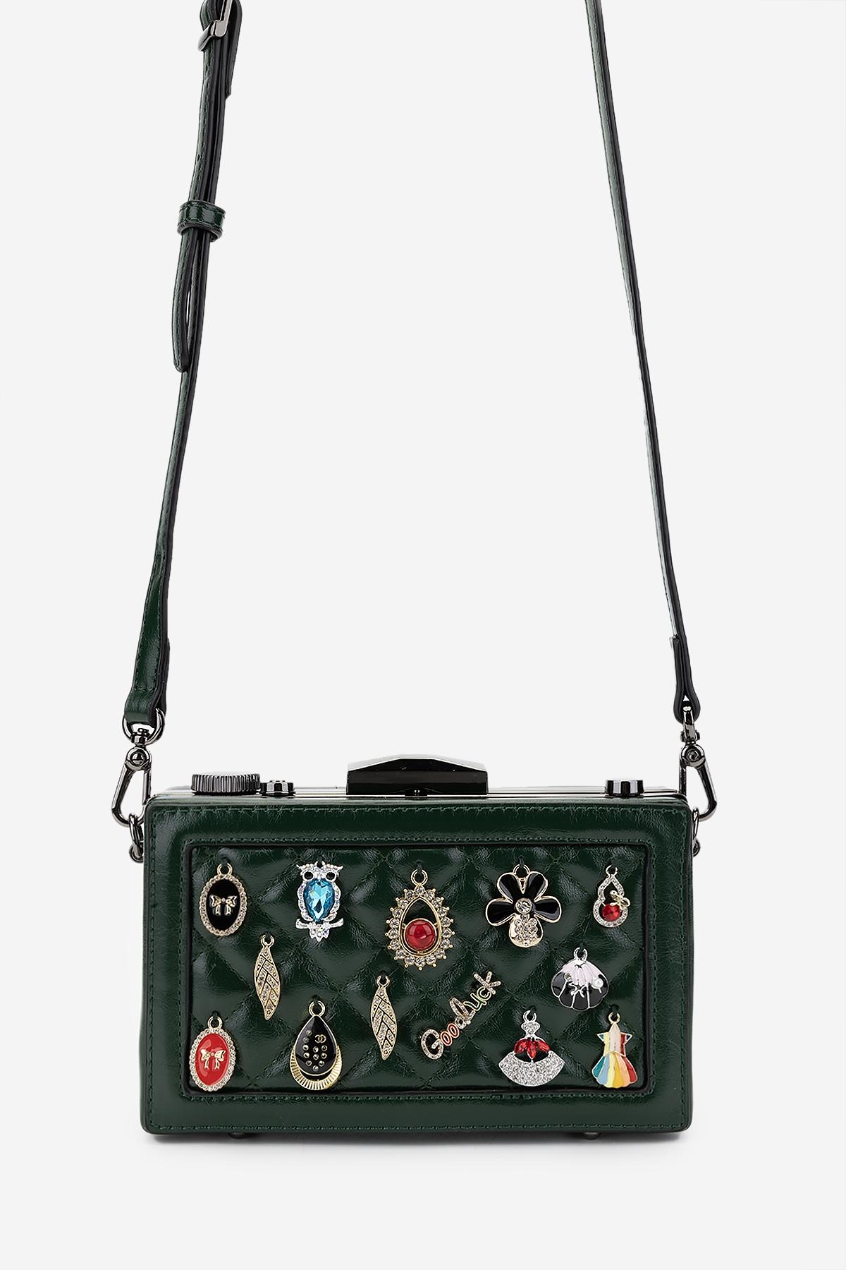 Valmenti Kadın Suni Deri Yeşil Omuz Çanta