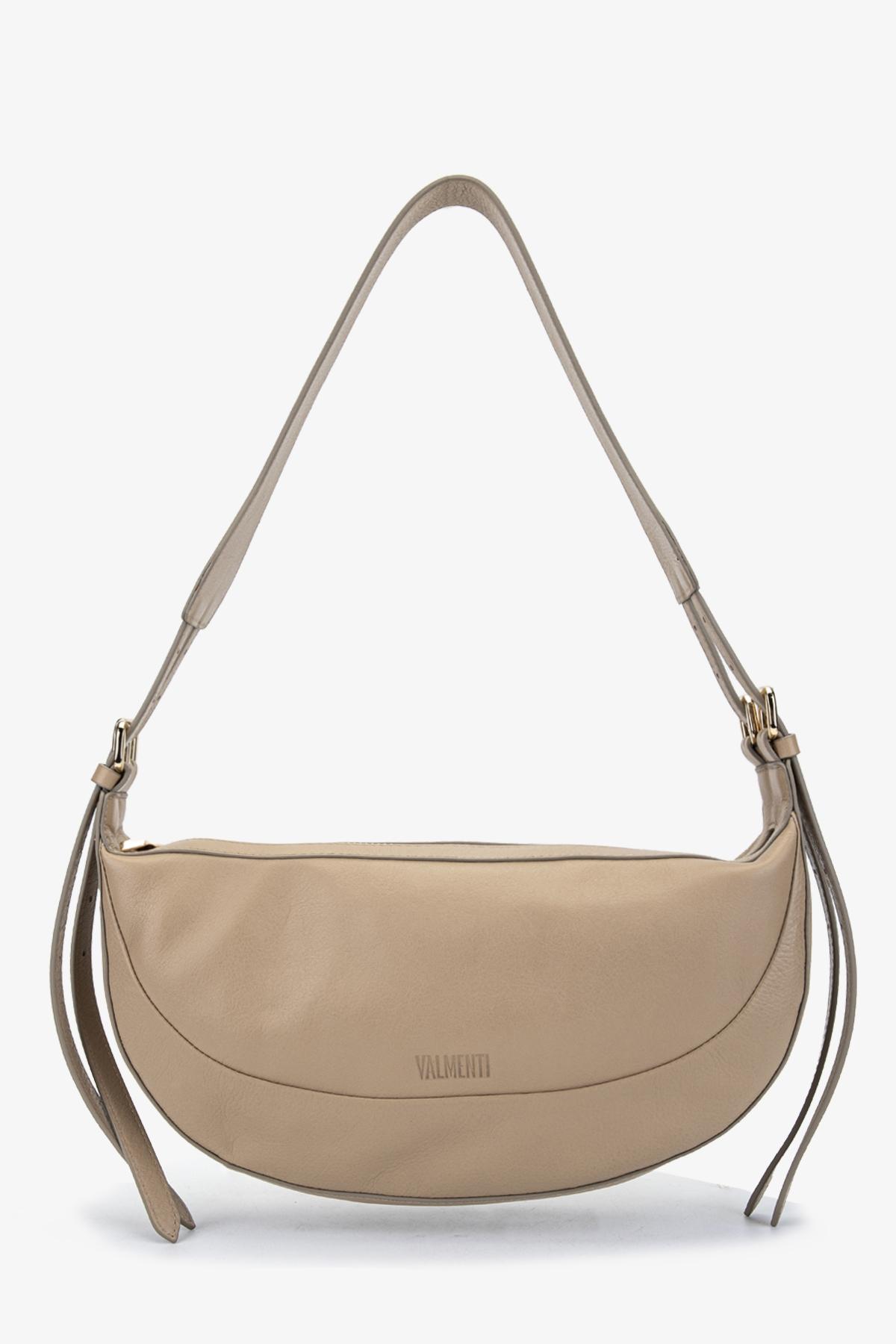 Valmenti Kadın Hakiki Deri Krem Omuz Çanta