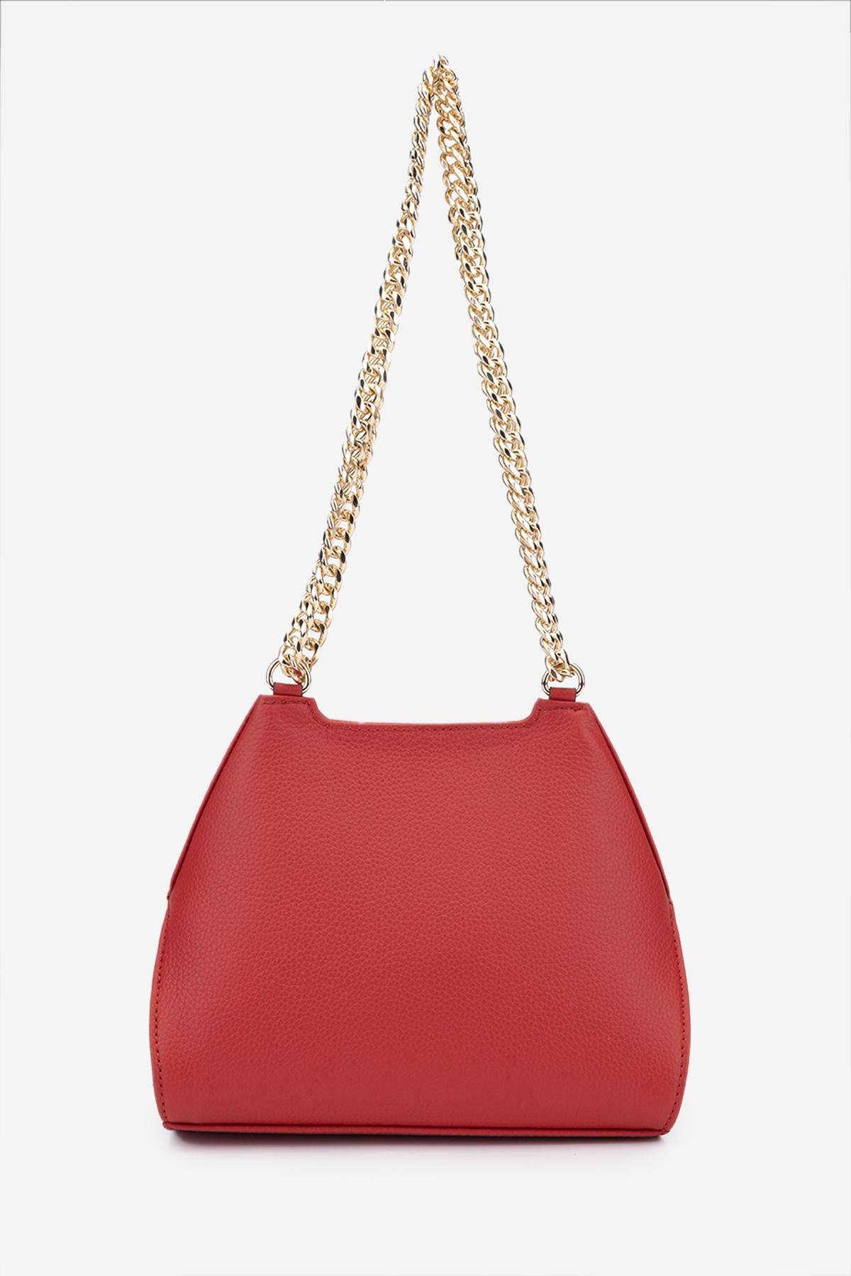 Valmenti Kadın Hakiki Deri Kırmızı Omuz Çanta