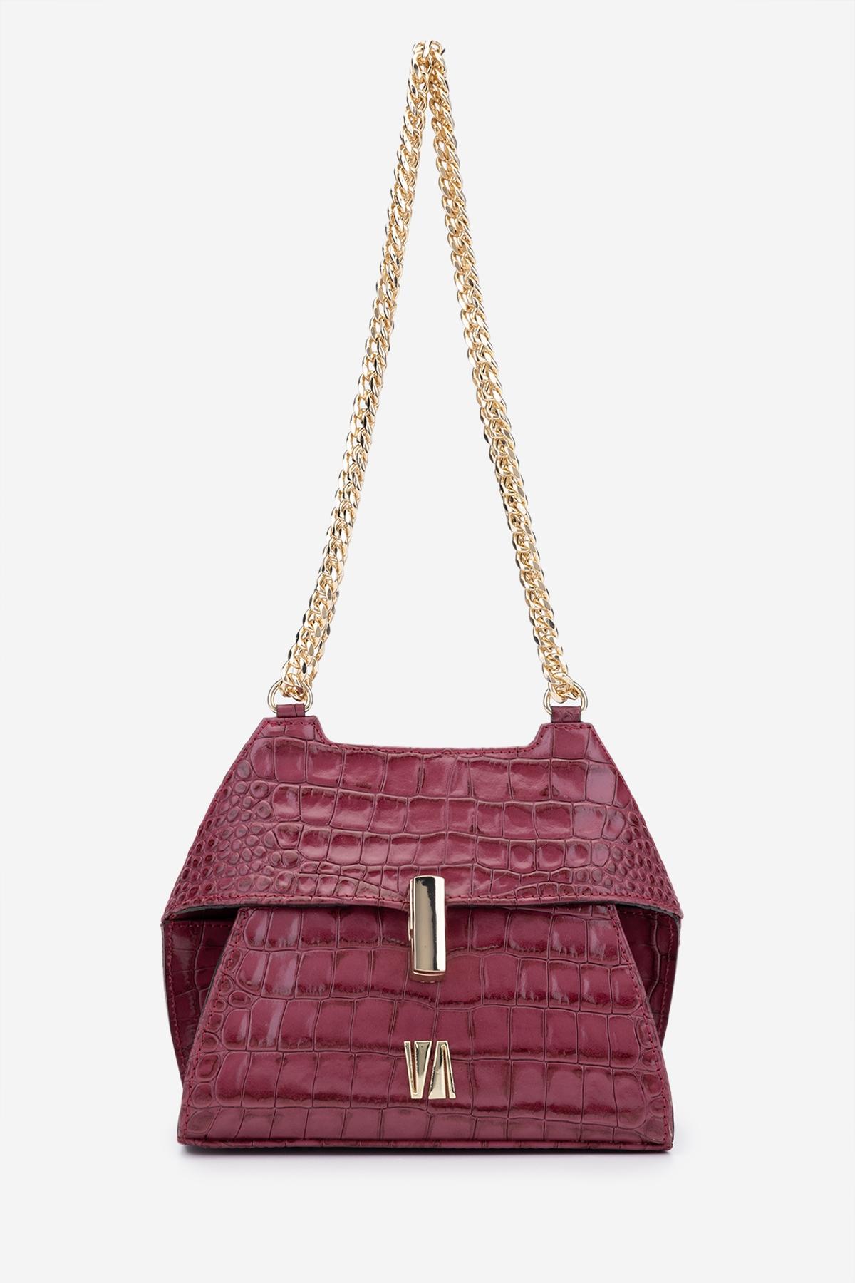 Valmenti Kadın Hakiki Deri Fuşya Omuz Çanta