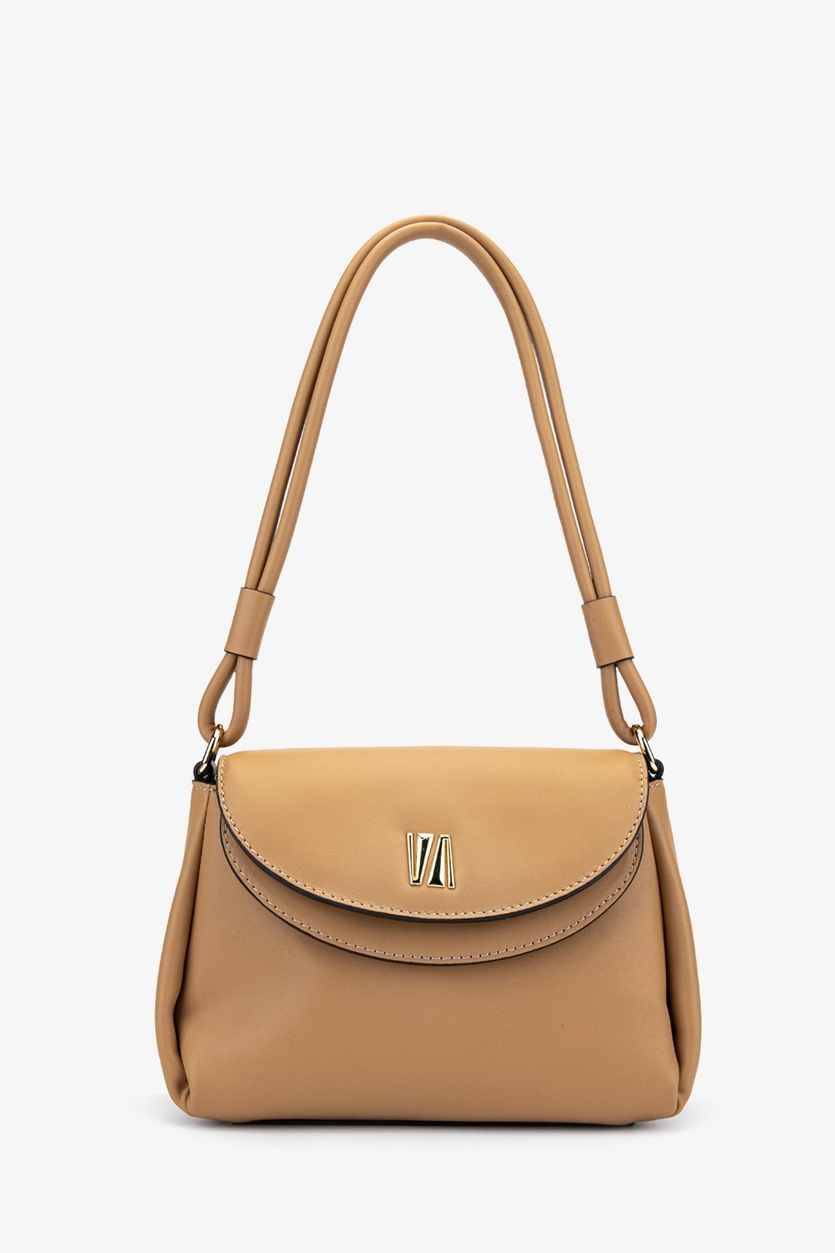 Valmenti Kadın Hakiki Deri Bej Omuz Çanta