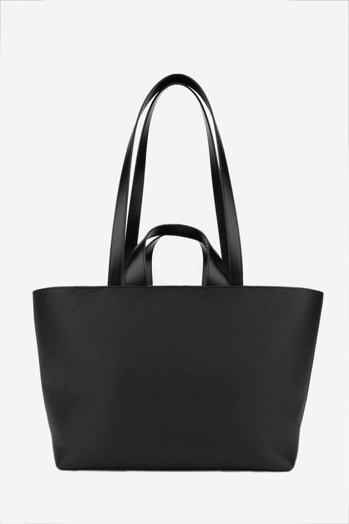 Valmenti Kadın Hakiki Deri Siyah Kol Çantası